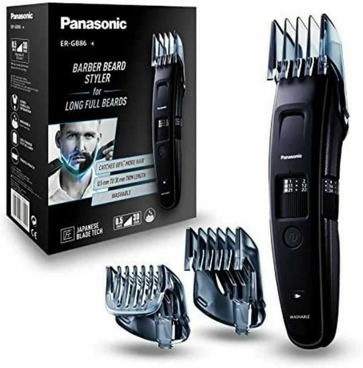 Detalle de Panasonic ER-GB86-K503 tondeuse barbe 58 réglages ✂