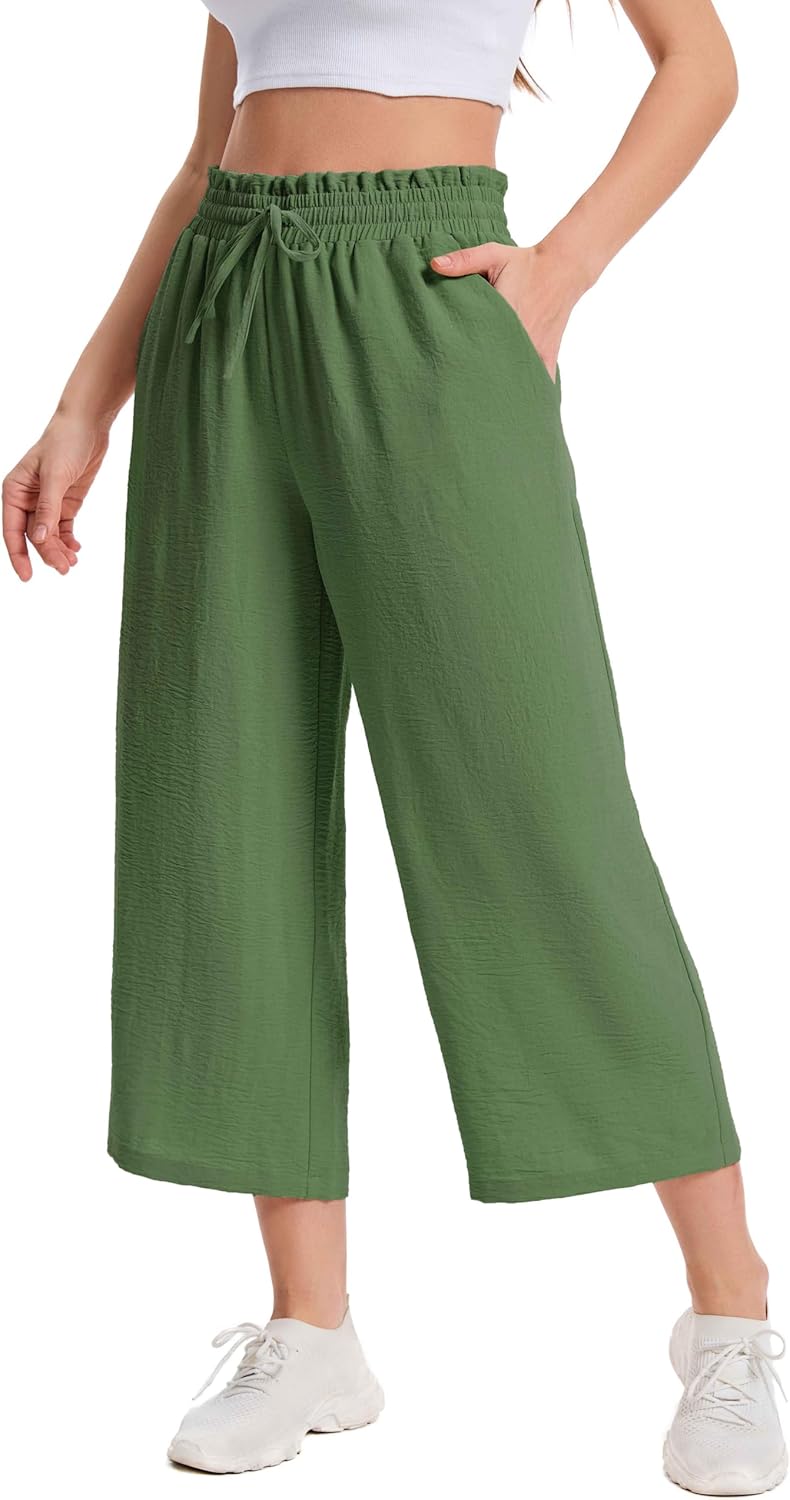 Thumbnail 6 de WUWUSKY Damen 3/4 Culotte Hose – leichte Caprihose mit Taschen, atmungsaktiv & elastisch
