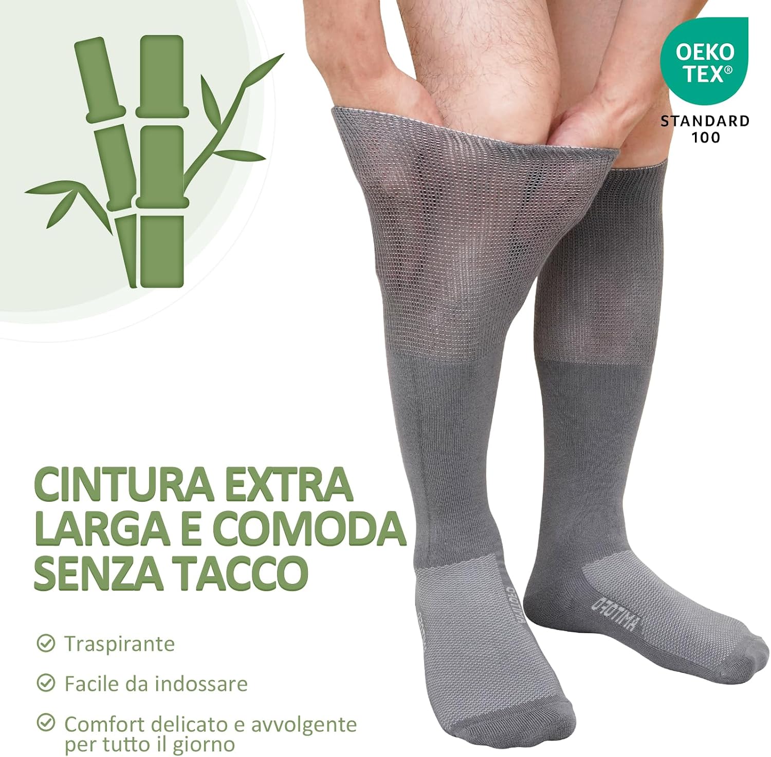 Thumbnail 2 de ZAKASA Calzini diabetici bambù al ginocchio