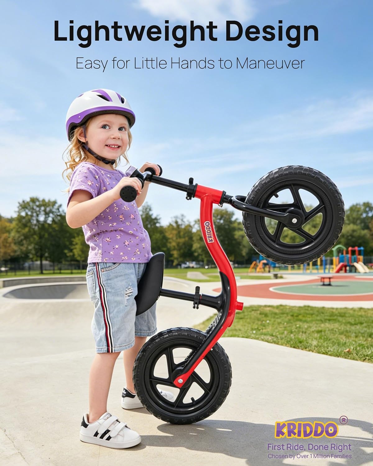 Thumbnail 6 de KRIDDO Toddler Balance Bike: Fun, Safe First Bike for Ages 2–5 (Red)