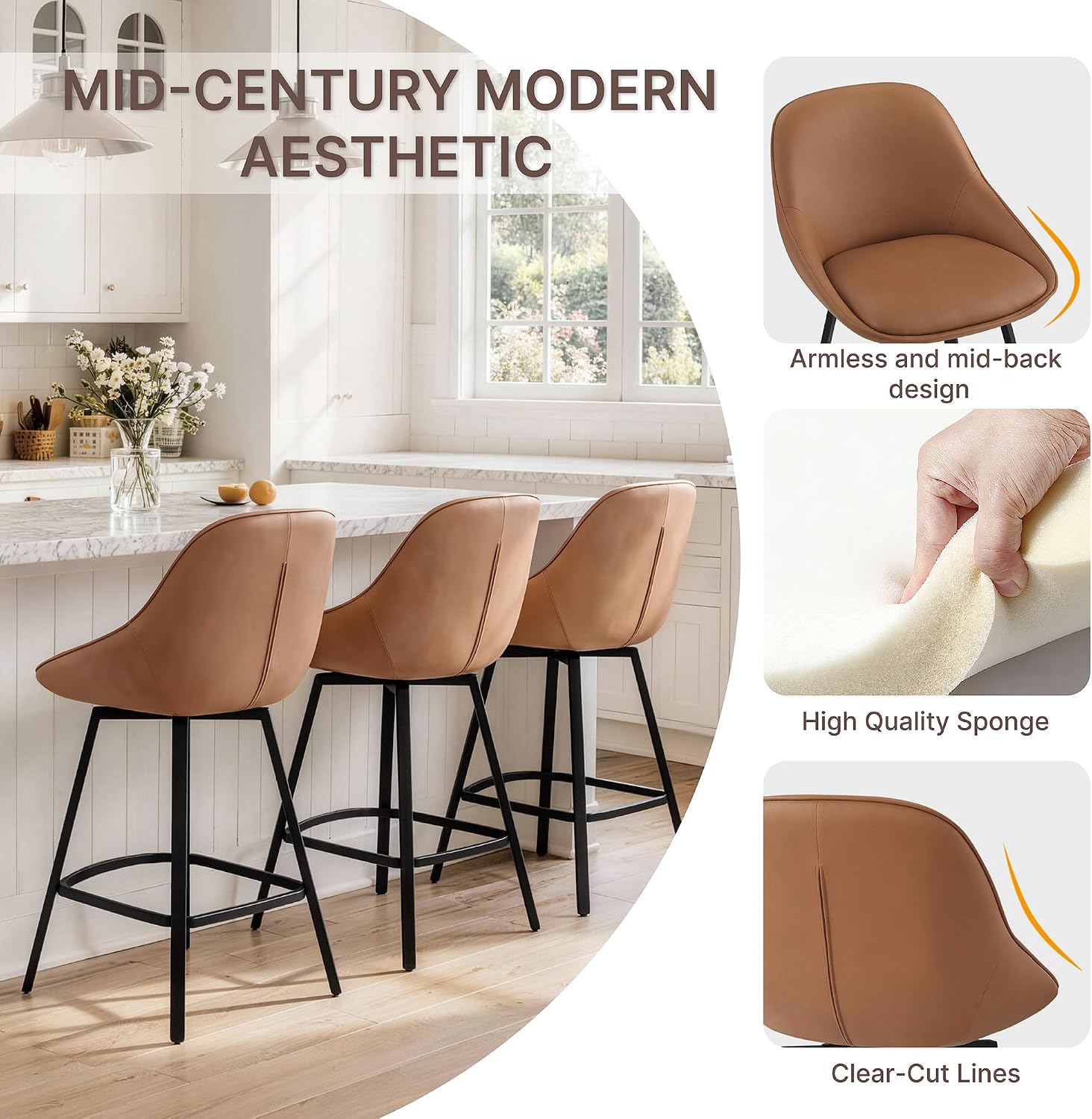 Detalle 1 de KISLOT Counter-Height Stools 26-Inch