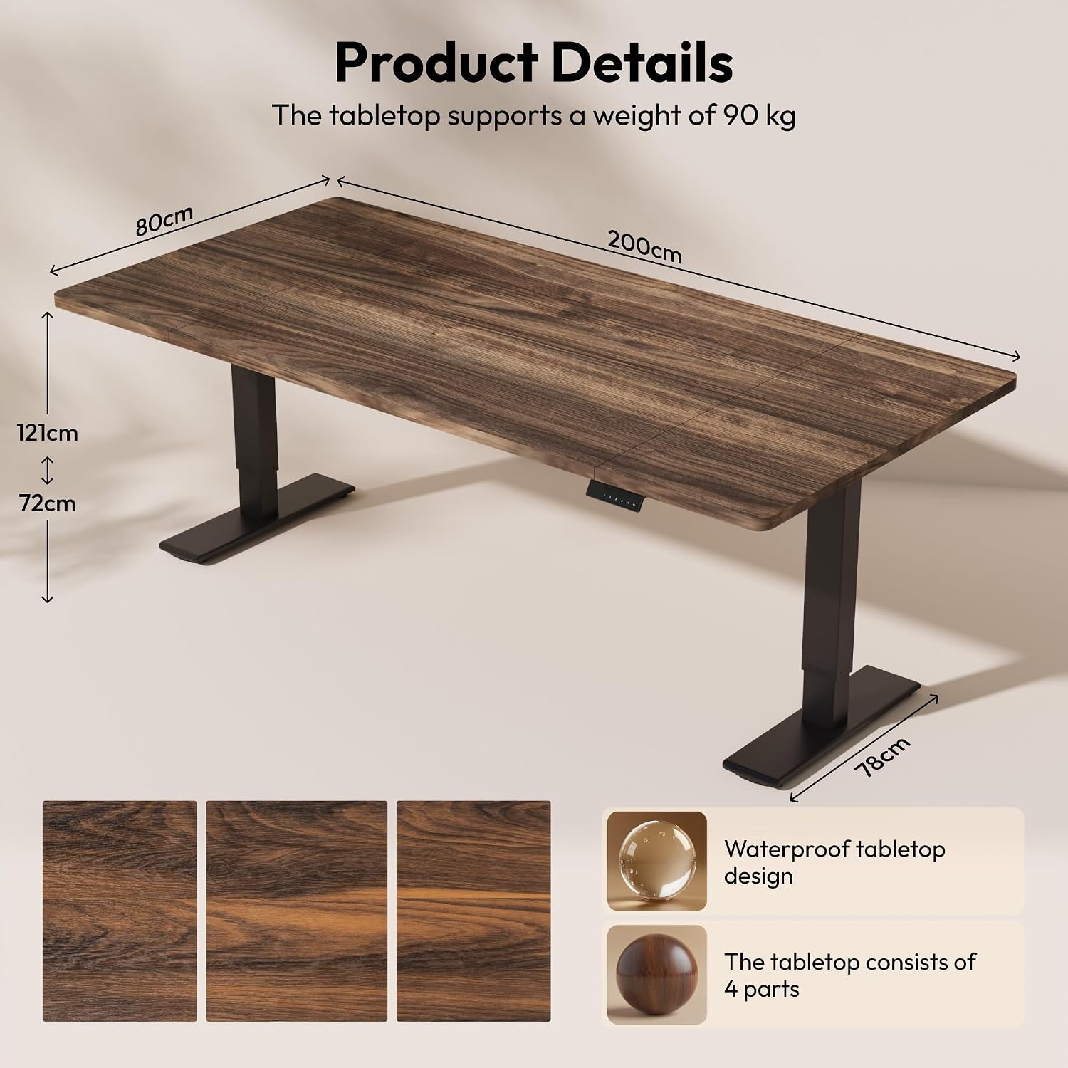 Detalle 2 de SANODESK Q1 Pro Bureau Debout 200x80cm