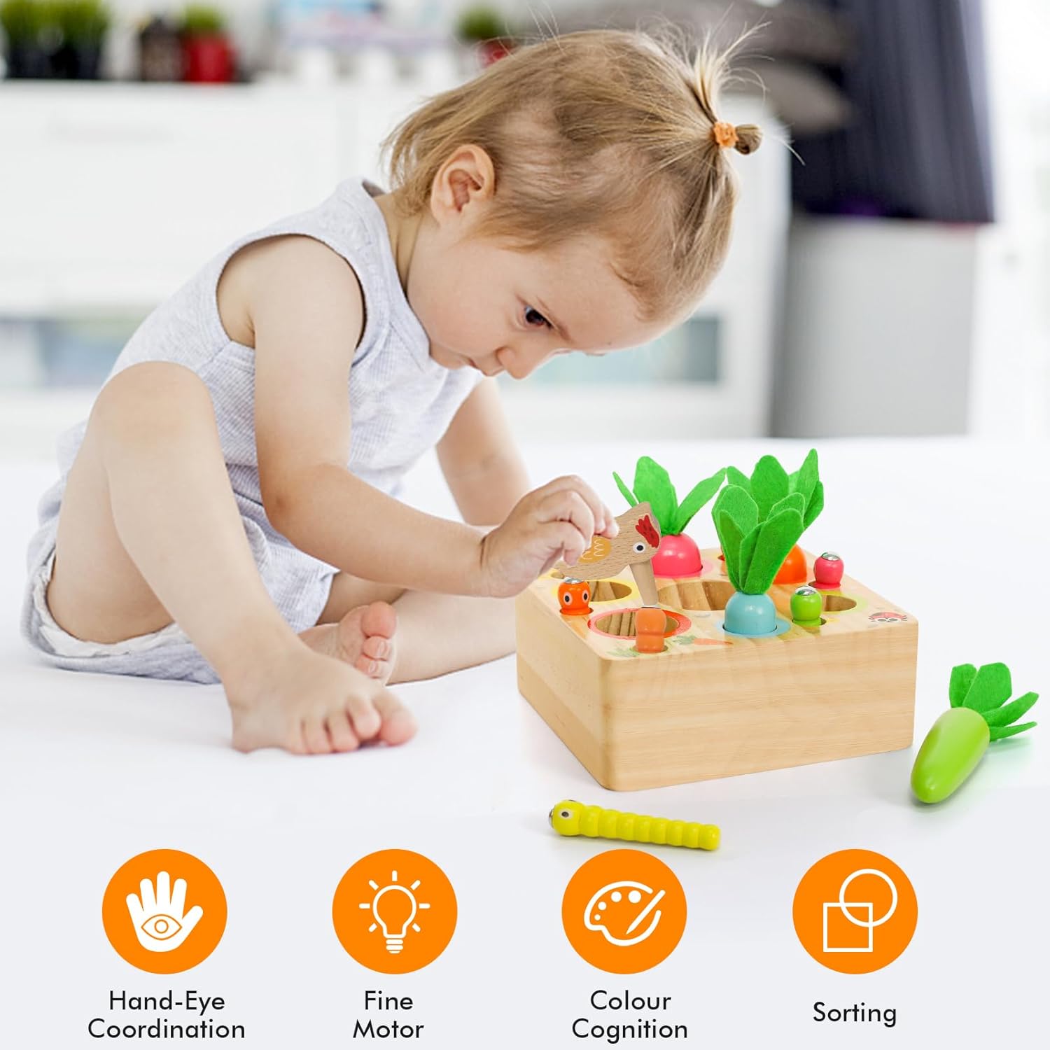 Thumbnail 4 de Wooden Carrots Sorting Toy 12 Months