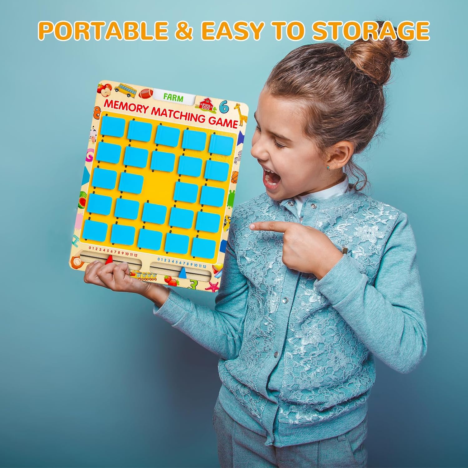 Thumbnail 4 de Matching Memory Game for Kids: Wooden Travel Memory Board (Ages 3–8)
