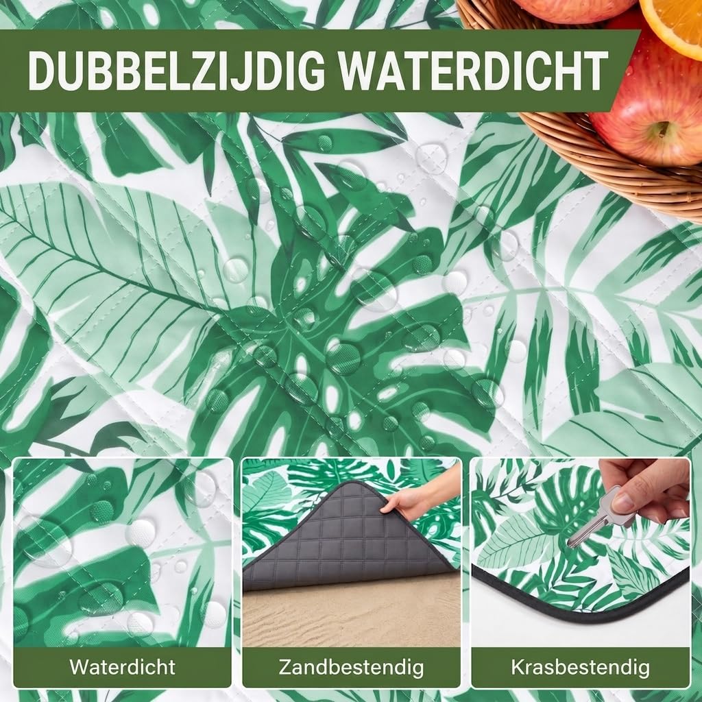 Detalle 2 de WolfWise 26004 picknickkleed 200 x 200 cm, waterdicht en zandbestendig