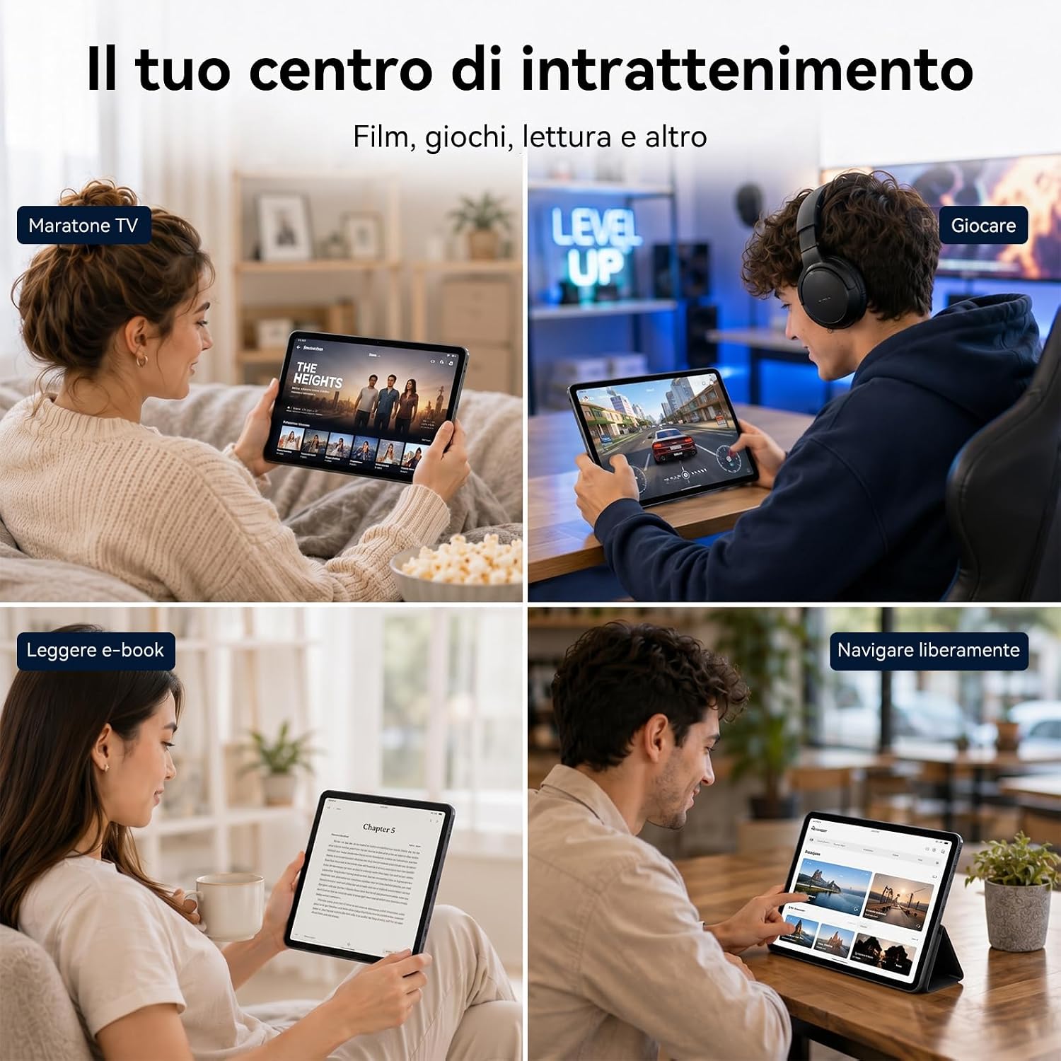 Thumbnail 1 de TABWEE Tablet 2 in 1 con tastiera, pennino e AI Gemini – 18 GB RAM, 128 GB ROM, schermo da 10.1" e 2 TB espandibili