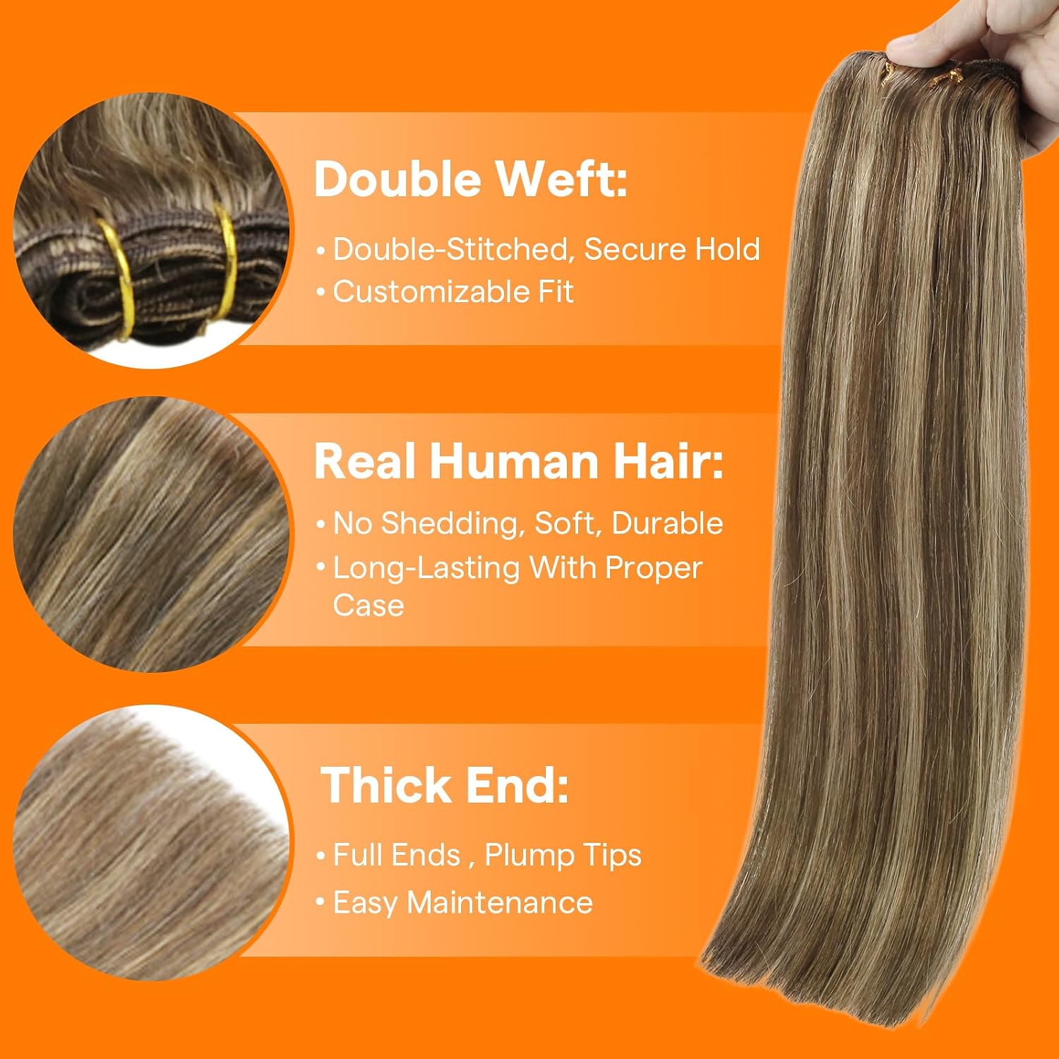Thumbnail 2 de Sunny Hair HW_P4-27_18 Human Hair Weft Extensions, 18-Inch, 100 g