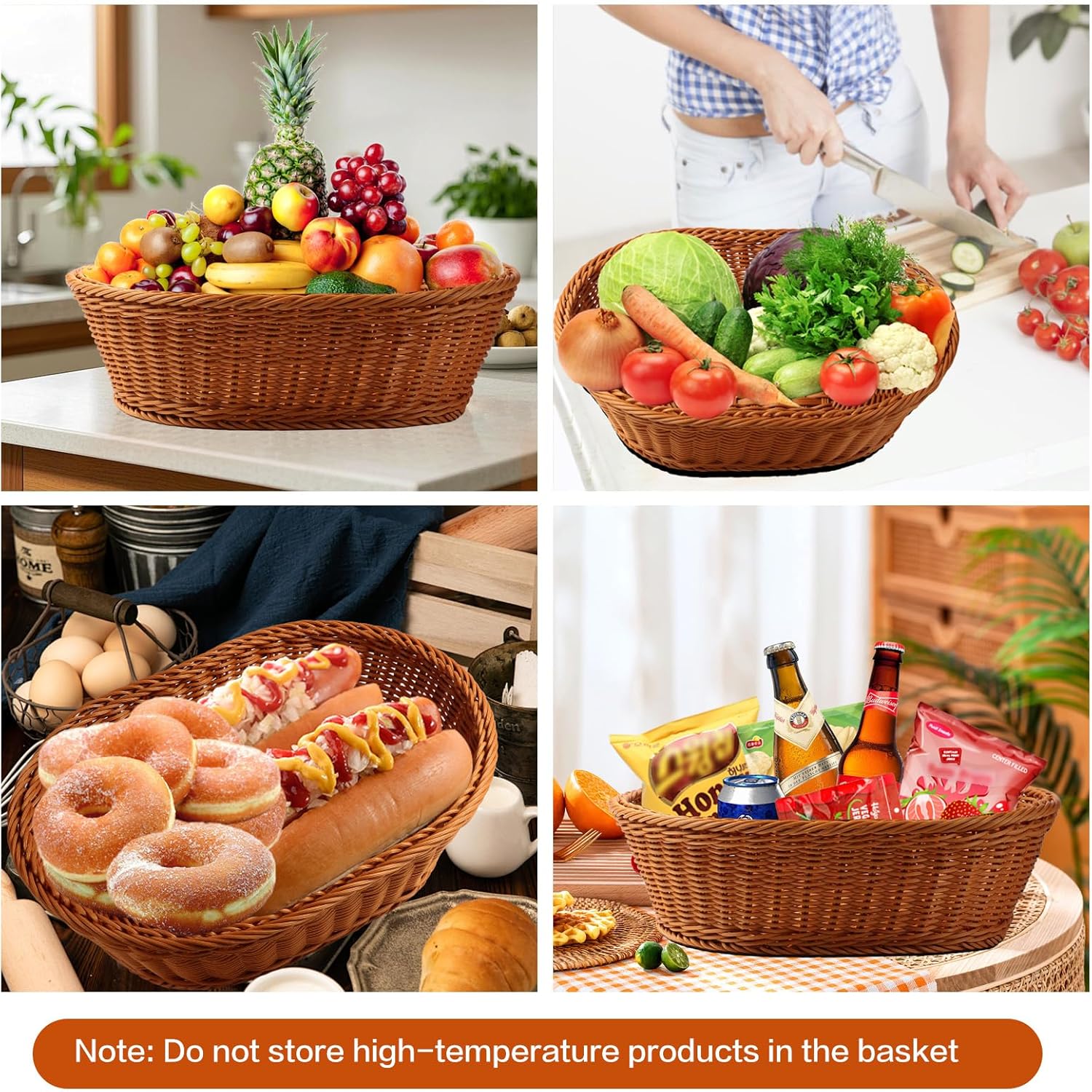 Thumbnail 5 de Boensi Gift Baskets Empty 38x28x12cm – Versatile Gift Wicker Basket