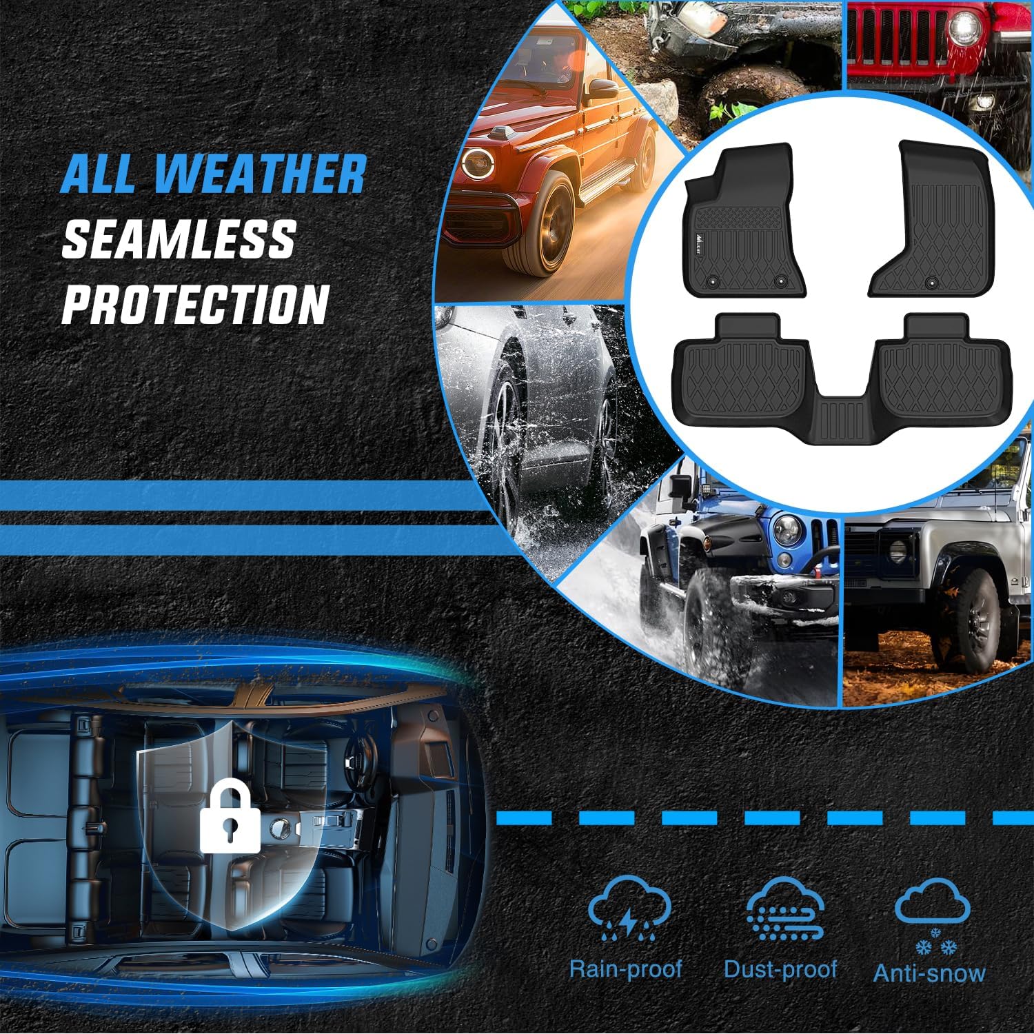 Thumbnail 4 de Nilight TPE Floor Mats for Charger AWD