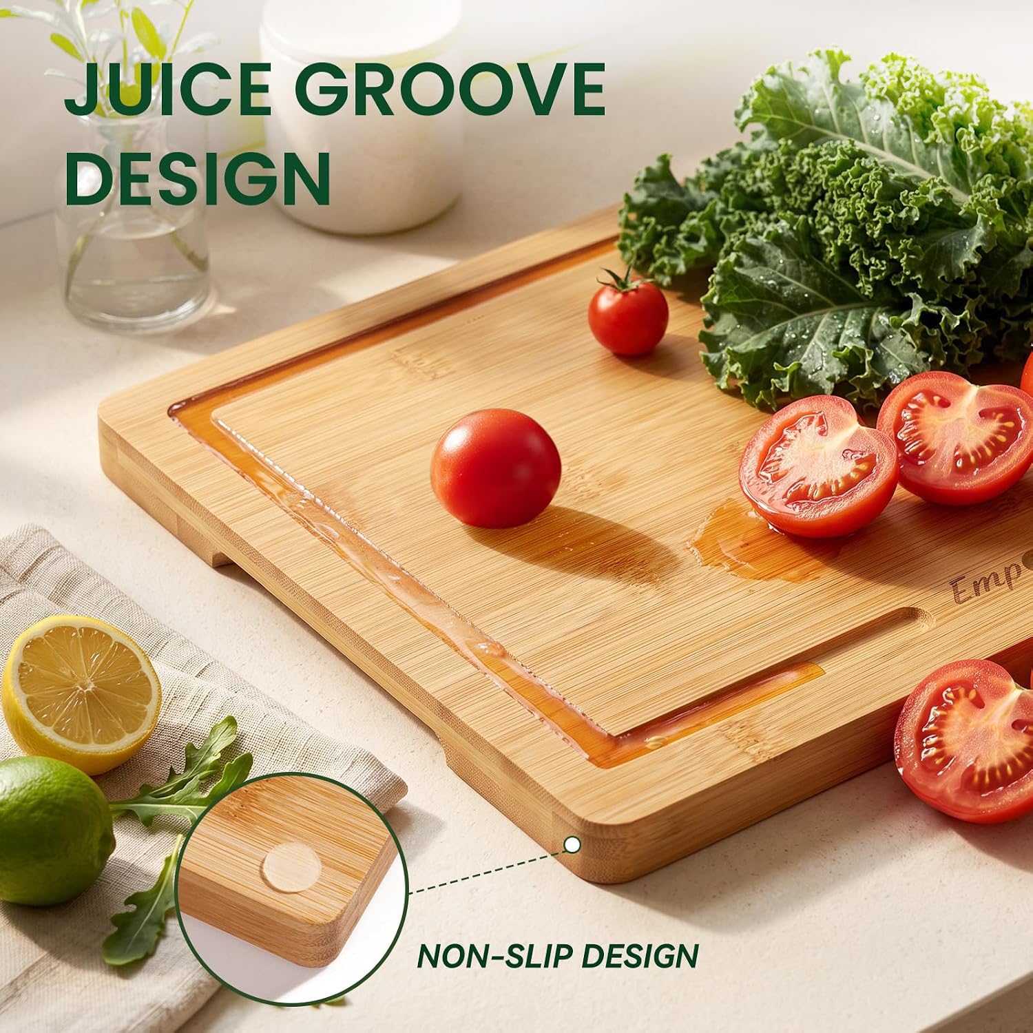Detalle 2 de Empune Bamboo Cutting Board Set for Kitchen 🍽