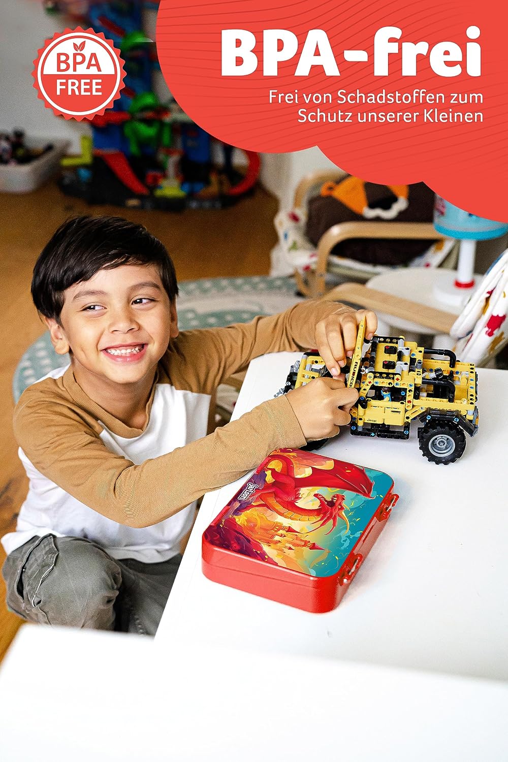 Thumbnail 2 de Jarlson Lunch Box Bambini 850ml: Bento Box con 6 Scomparti, Sicura e Pratica per Scuola e Asilo