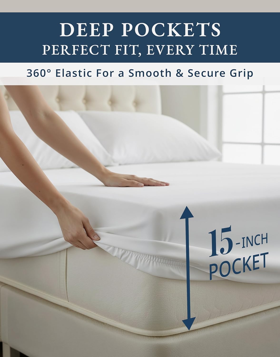 Thumbnail 5 de Egyptian Cotton Sheets Queen 4-Piece Set