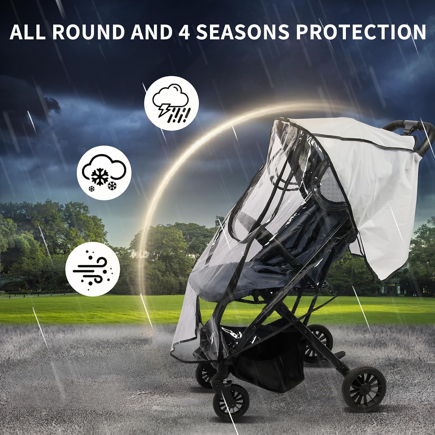 Thumbnail 5 de AMORBASE universal rain cover for pushchair