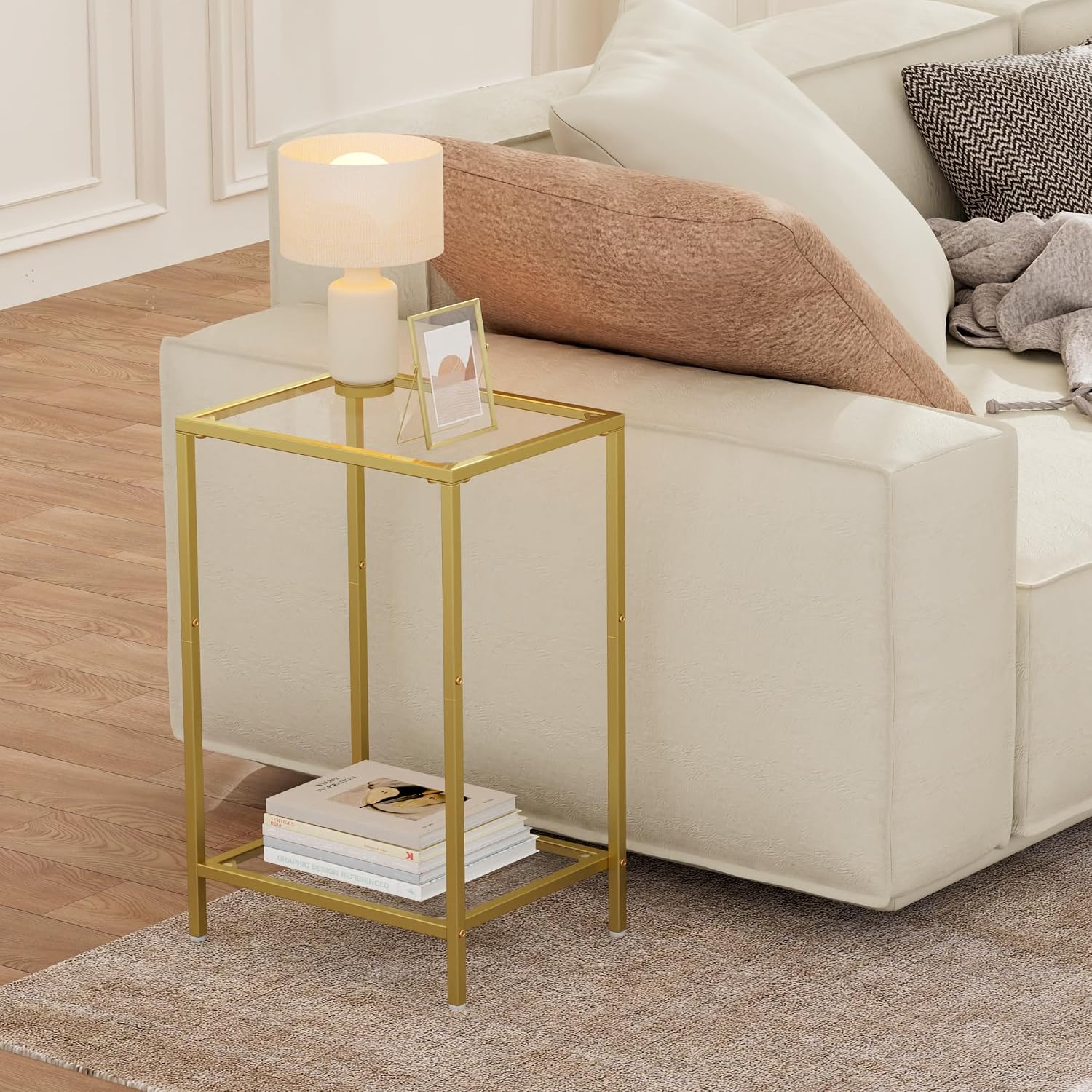 Detalle de HOMSHO Side Table Set, Tempered Glass