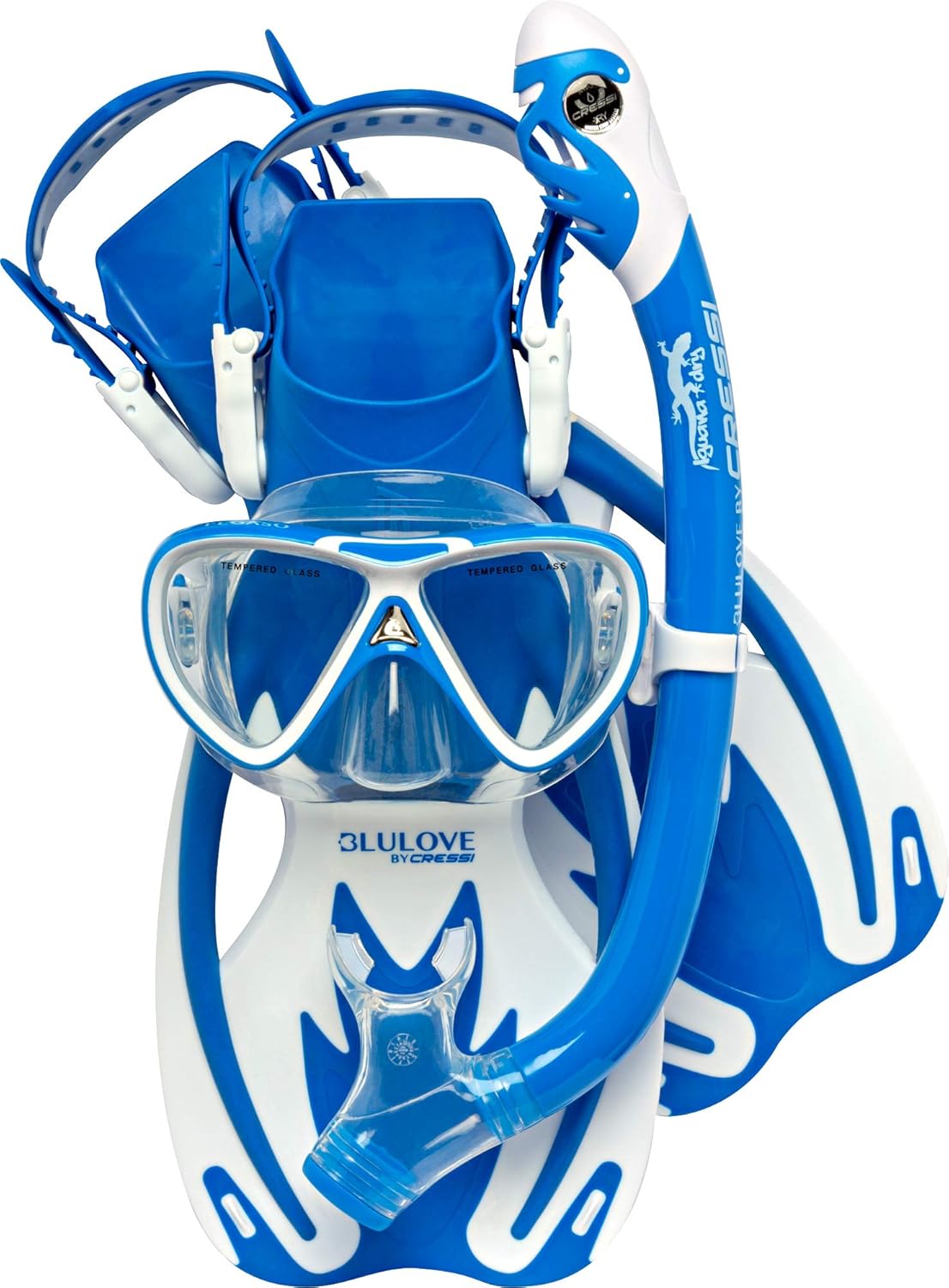 Detalle de Cressi Rocks Pro Dry Set – Palmes, Masque et Tuba