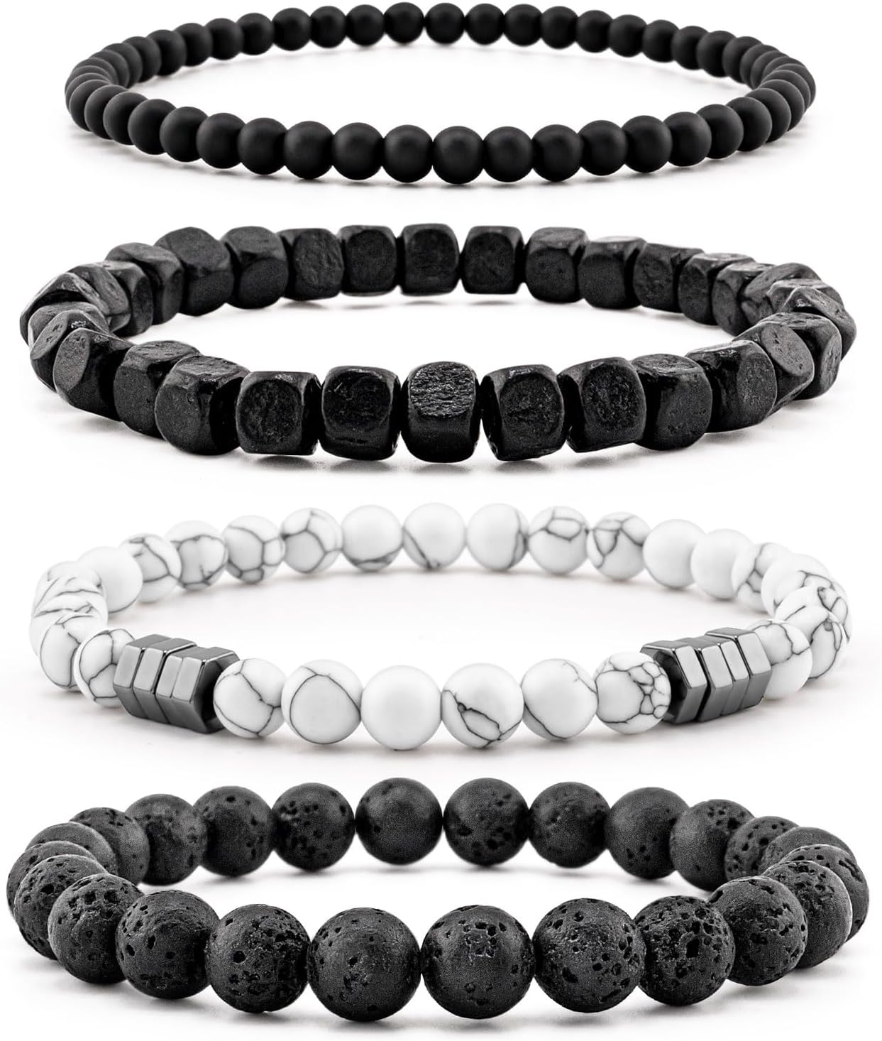Thumbnail 4 de Lameybrt Herren Armband Set Multi – Tiger Eye / Matte Agat / Lava Rock