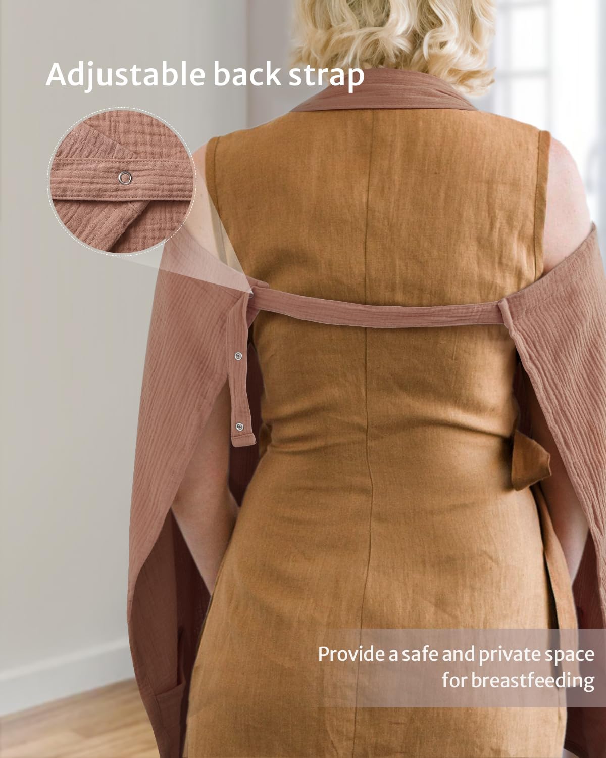Thumbnail 5 de Blissful Diary Muslin Nursing Cover for Breastfeeding (Dusty Pink)