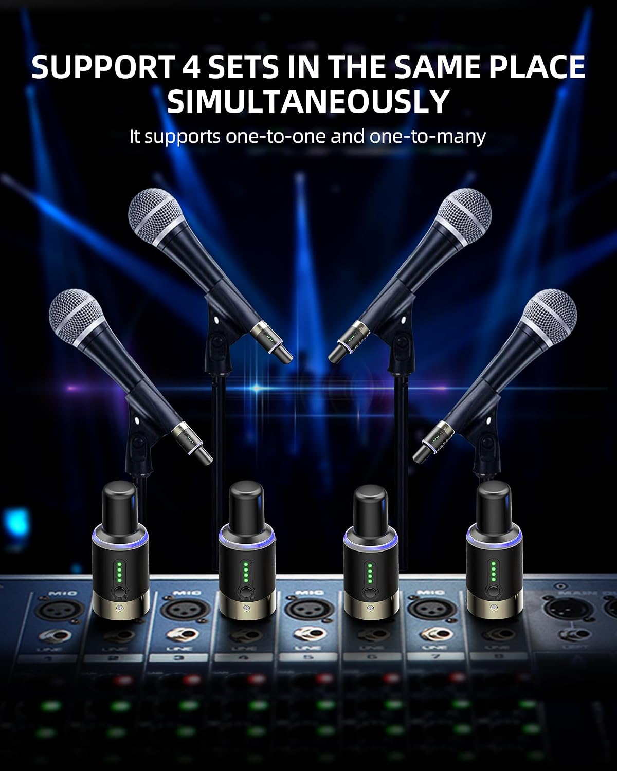 Detalle de LEKATO Wireless XLR Microphone System 5.8GHz