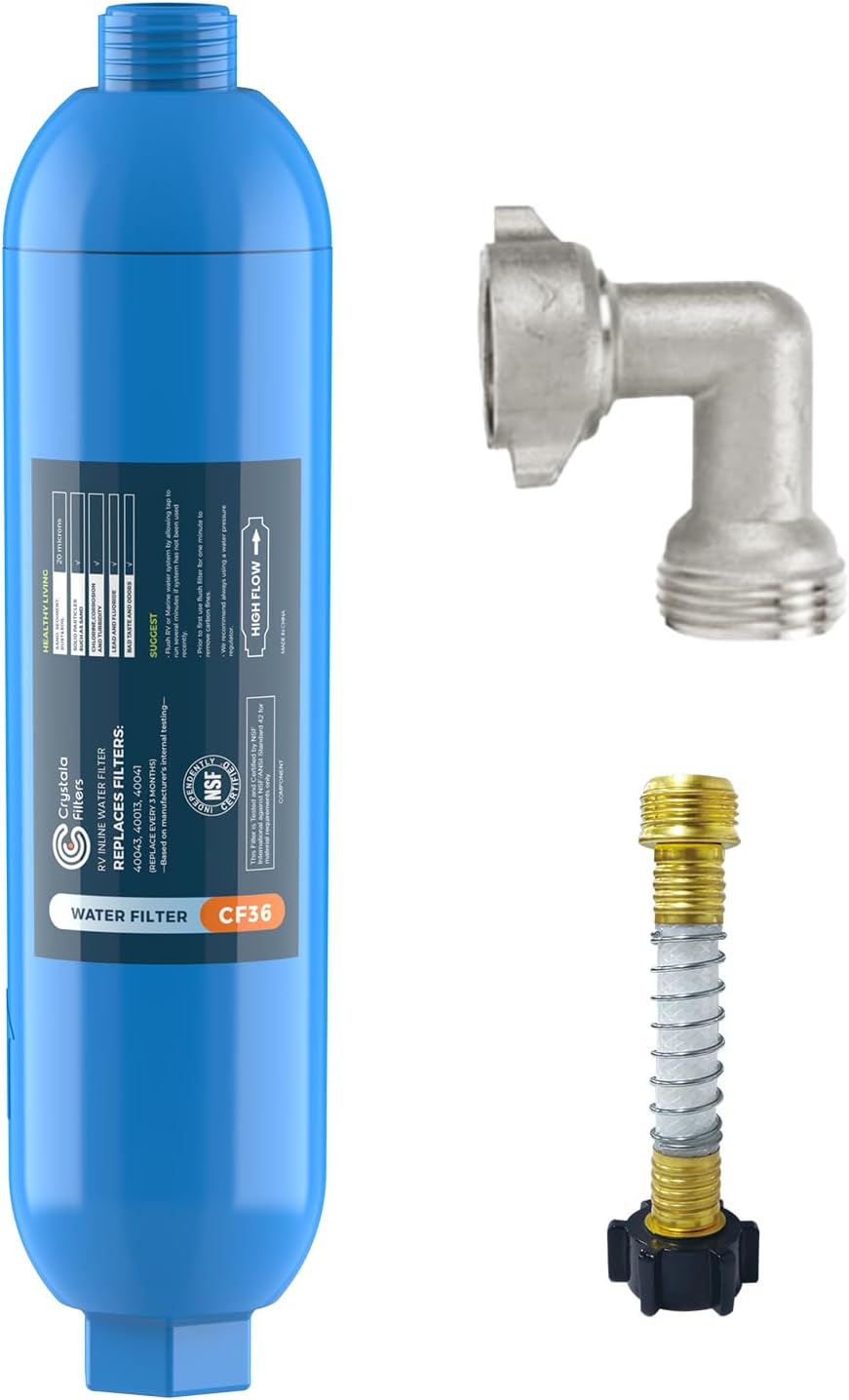 Thumbnail 6 de CRYSTALA RV/Camper Inline Water Filter (3-Pack) for Chlorine, Odors & Sediment