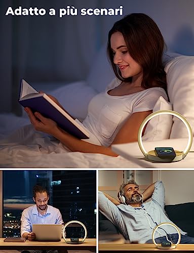 Thumbnail 7 de VOSFEEL Lampada da Comodino a 3 intensità con Caricabatterie Wireless – tocco, versatilità e stile