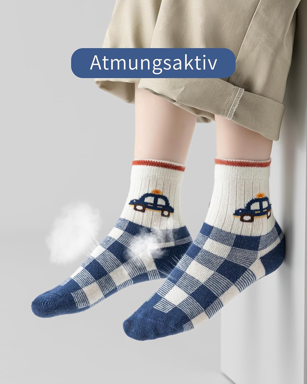 Detalle de Kyopp 10/5 Paar Kinder-Socken (Mädchen & Jungen) – Funny Animals, Crew Socks aus Baumwolle