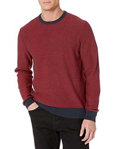 Detalle de Amazon Essentials Maglione Girocollo da Uomo - Blu Navy Rosso Mini Strisce, XXL (Big & Tall)