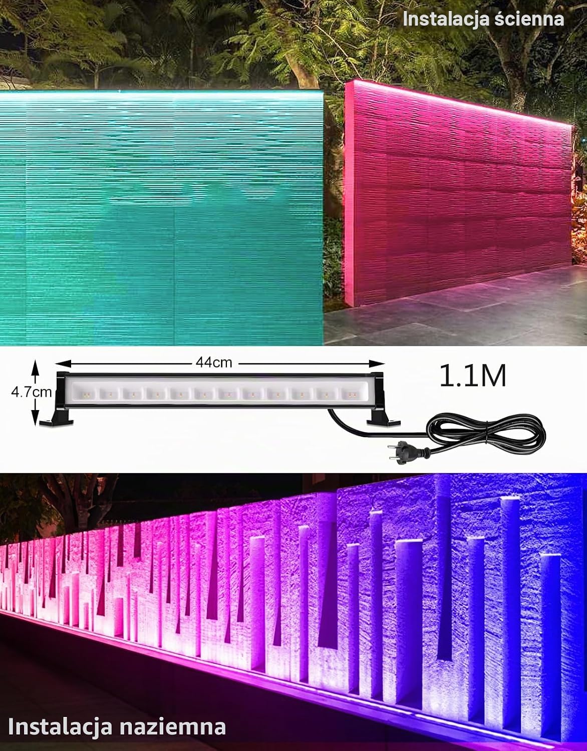 Thumbnail 6 de CLY FLA025 – zestaw 2 naświetlaczy LED RGB 25 W, pilot, IP66