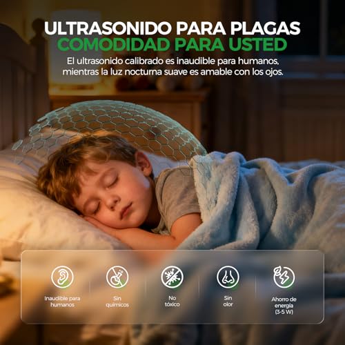 Detalle de veorkide 6 Pack Antimosquitos Electrónico Repelente Ultrasónico con 3 Modos - Protección sin químicos