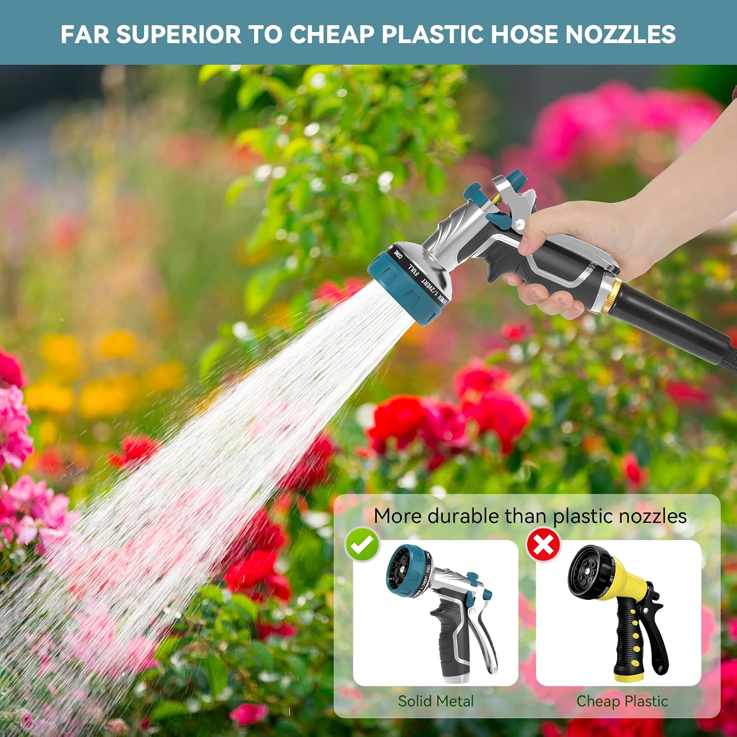 Thumbnail 5 de Heavy-Duty Metal Hose Pipe Spray Gun 8-pattern