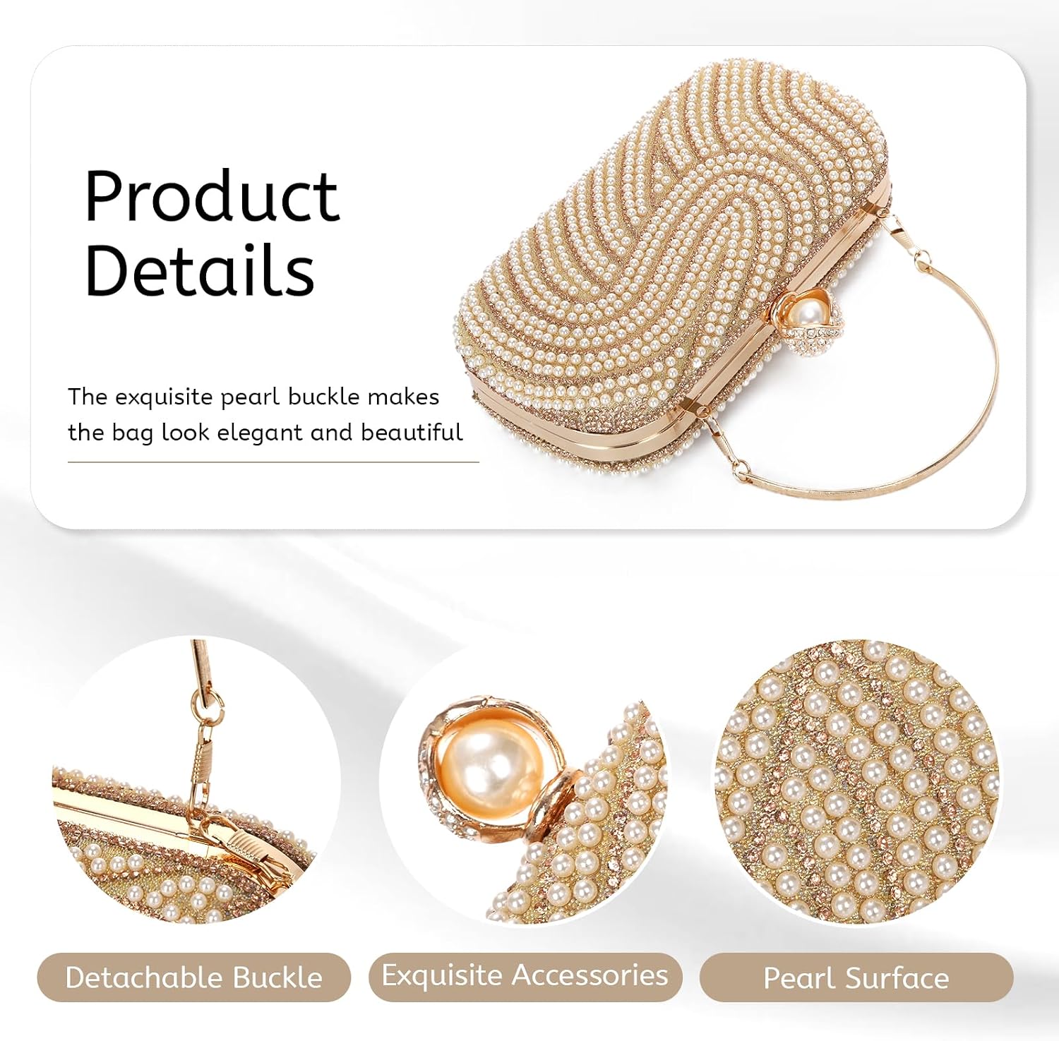 Detalle 2 de LUI SUI Pearl Beaded Clutch