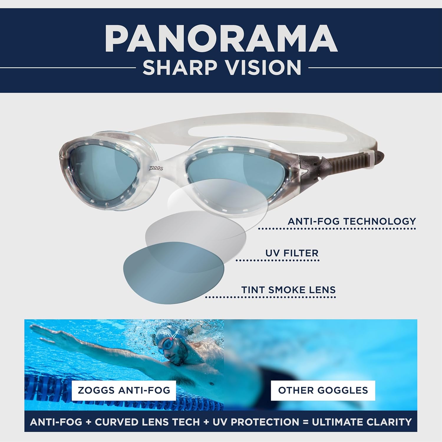 Thumbnail 4 de Zoggs Panorama Swim Goggles with Tinted Lenses