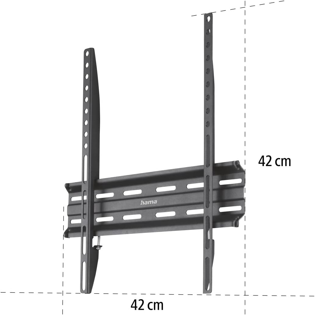 Detalle de Hama TV Wandhalterung für Flat-TVs bis 65 Zoll – flach, starr, VESA 75×75 bis 200×200, bis 35 kg