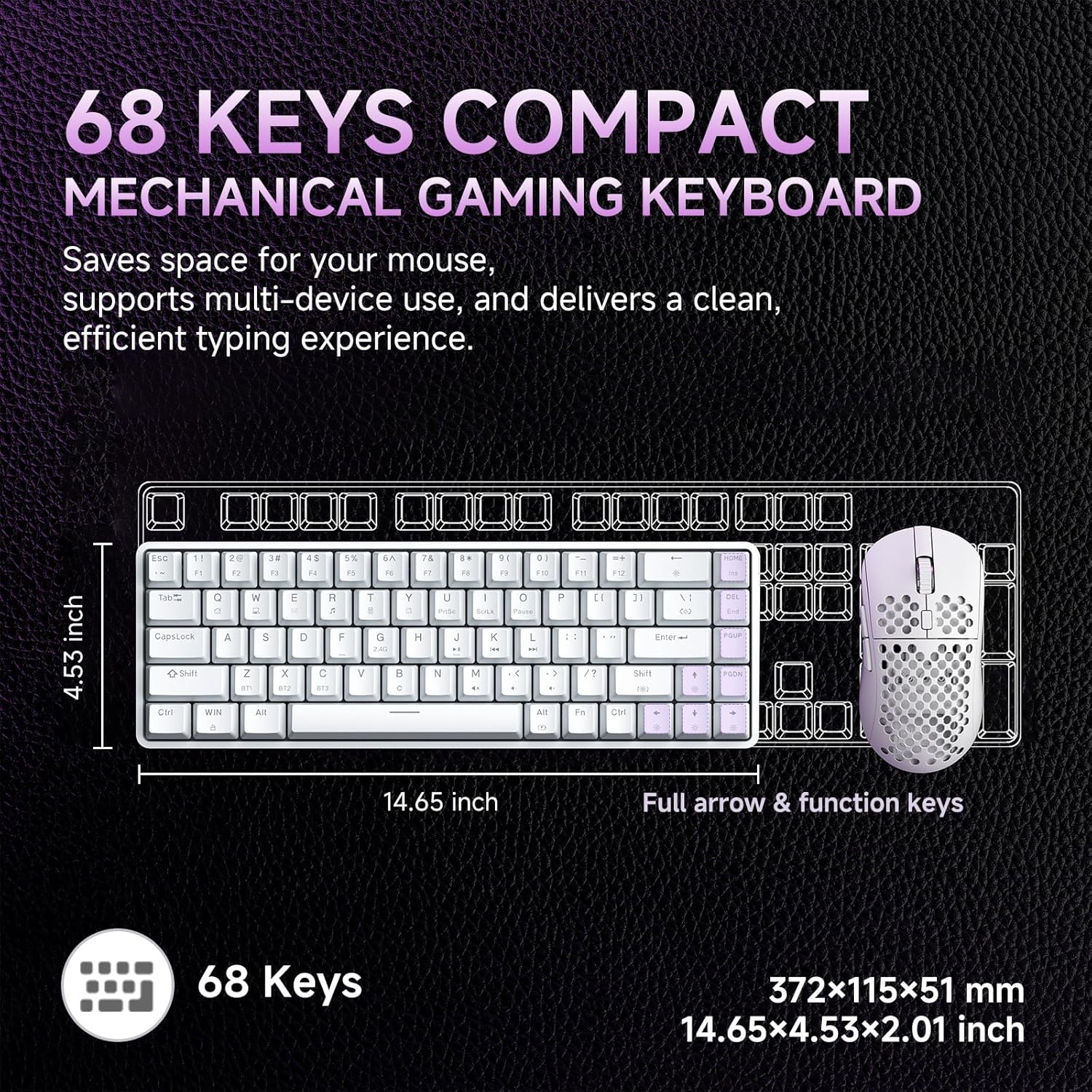 Detalle 2 de Dierya DK68 tastiera gaming wireless 60%