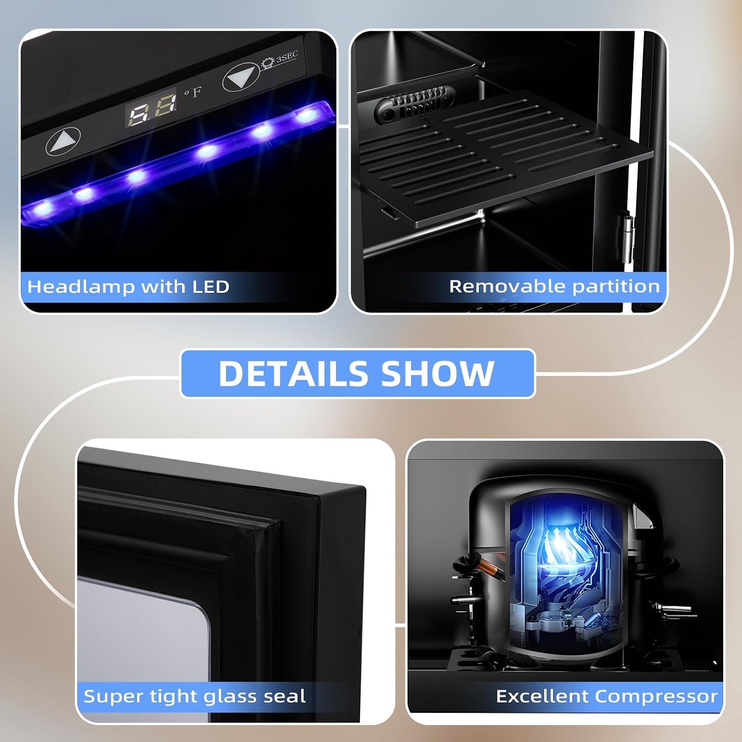 Thumbnail 5 de Antarctic Star 18L Mini Fridge, 24-Can Beverage Cooler with LED Light