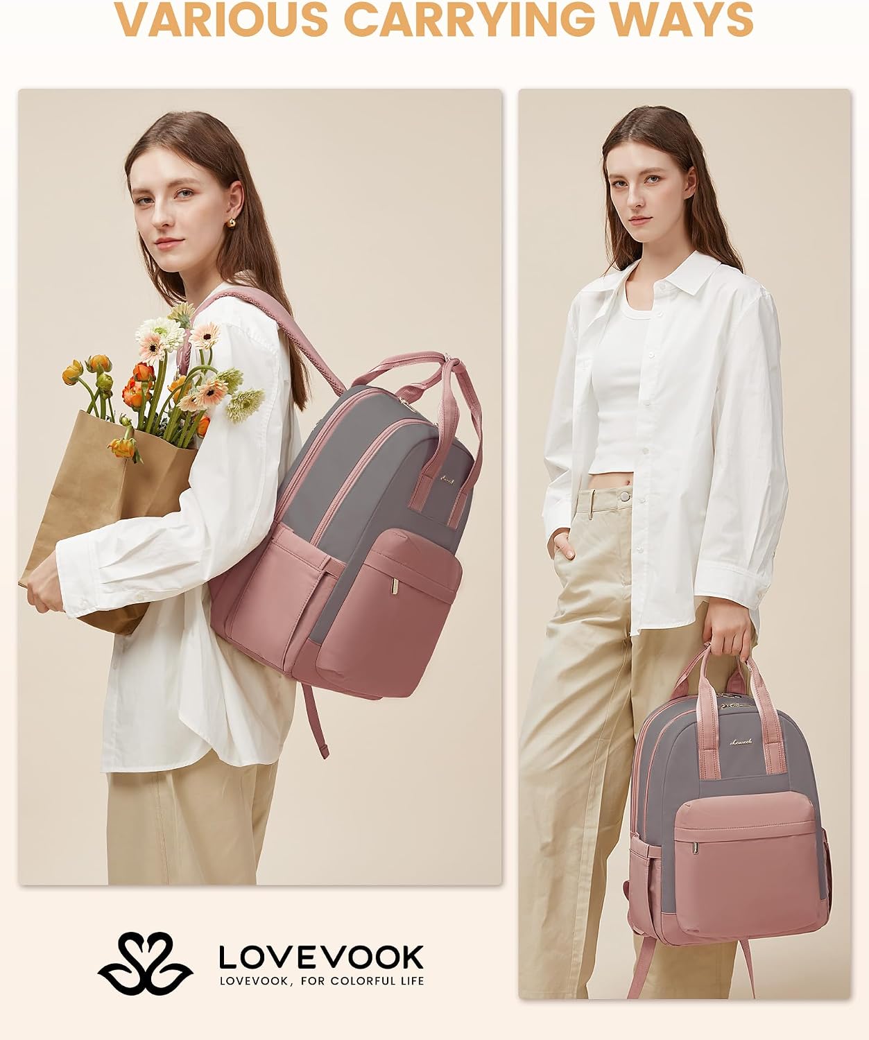 Thumbnail 1 de LOVEVOOK Laptop Backpack Womens for 15.6 inch Laptops: Practical, Stylish and Travel‑friendly