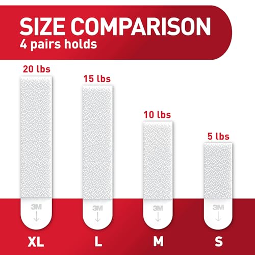 Detalle de Command 15 lb & 10 lb Large and Medium Picture Hanging Strips (56 Strips) – Damage-Free Hangers for White Walls