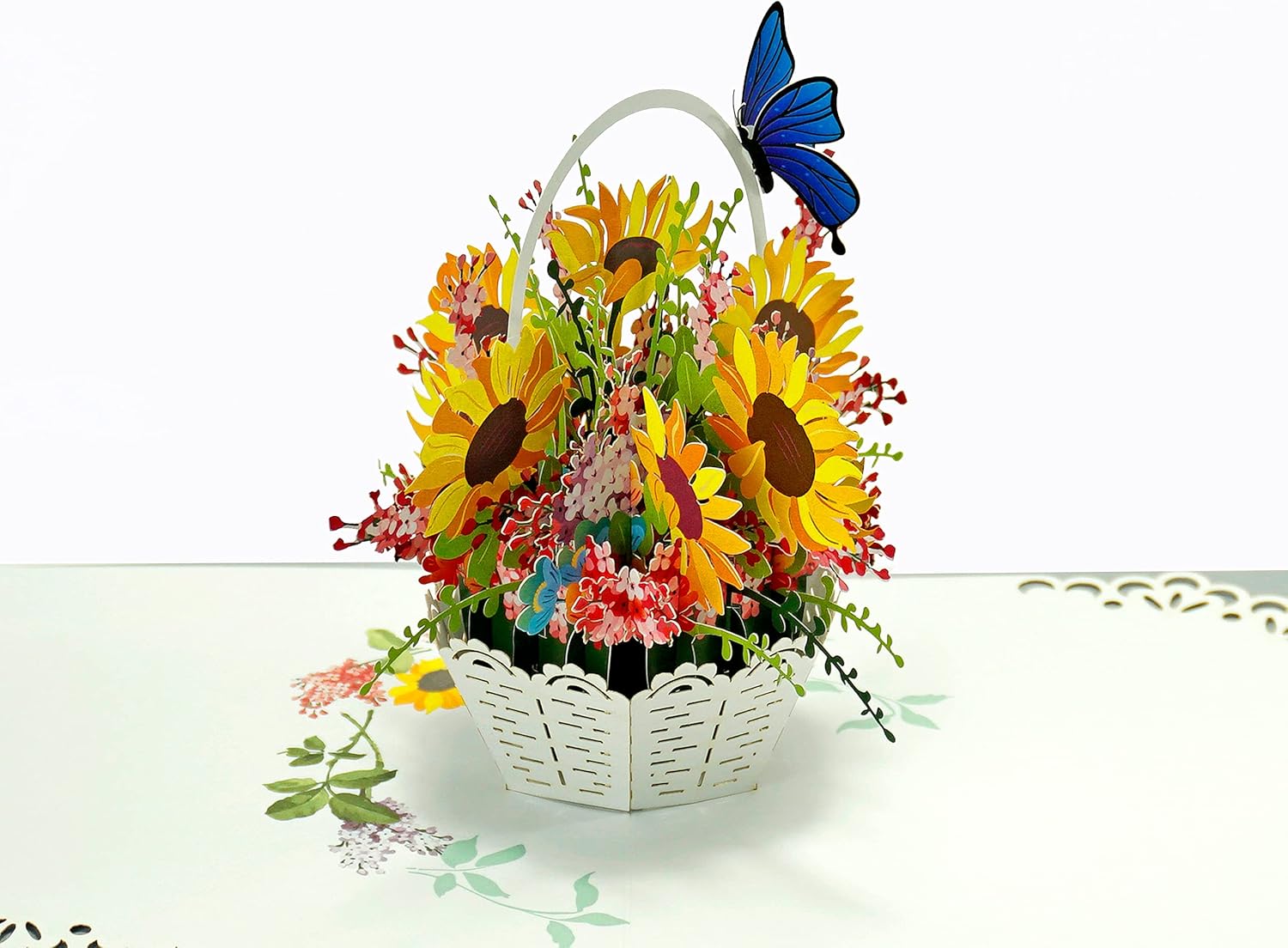 Thumbnail 4 de CUTPOPUP Sunflowers Basket Pop-Up Birthday Cards (15 x 15 cm) – Gifts for Women, Mum, Wife, Grandma