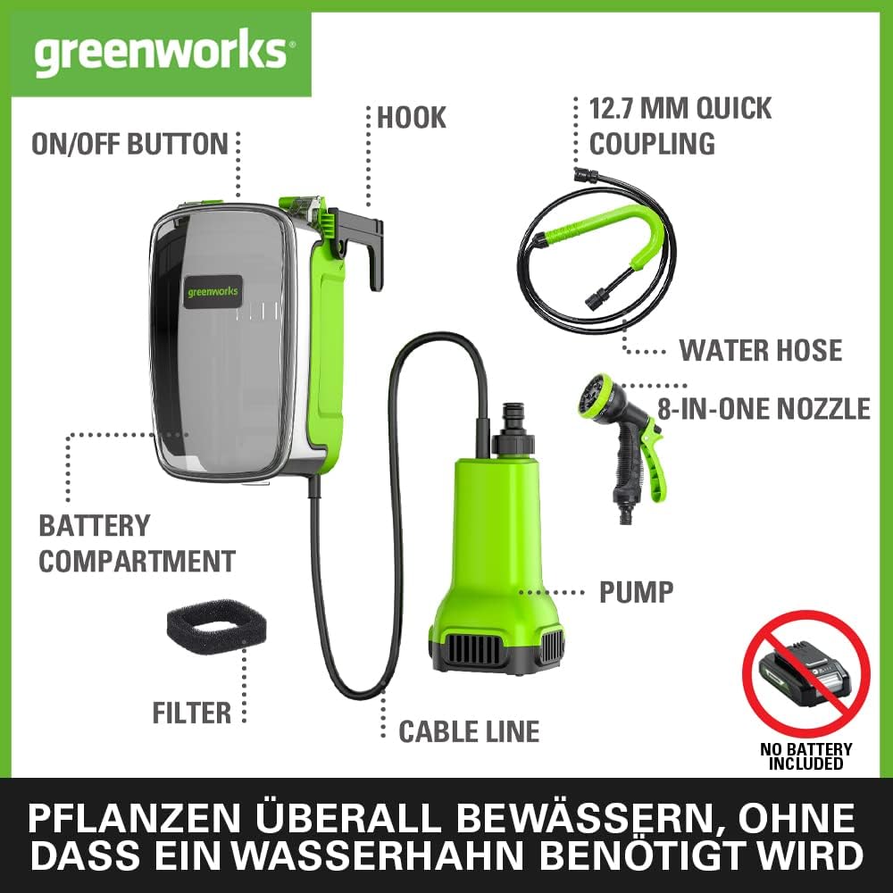 Detalle 2 de Greenworks Tools 24V Tauchpumpe G24SWP (01-000003401007) – für den Einsatz im Wasser