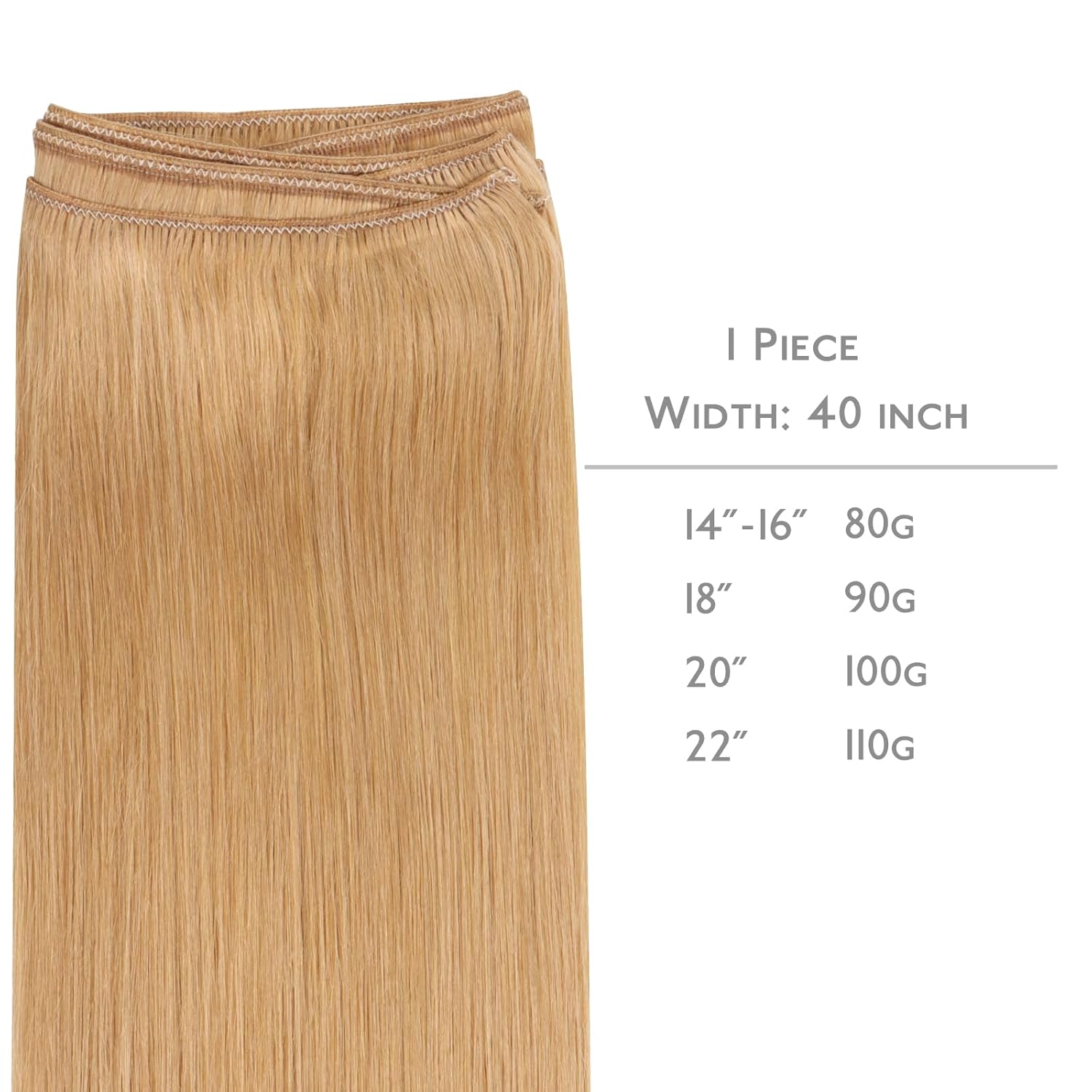 Thumbnail 1 de WENNALIFE Sew In Hair Extensions, 22 Inch 110g – Strawberry Blonde Machine Weft