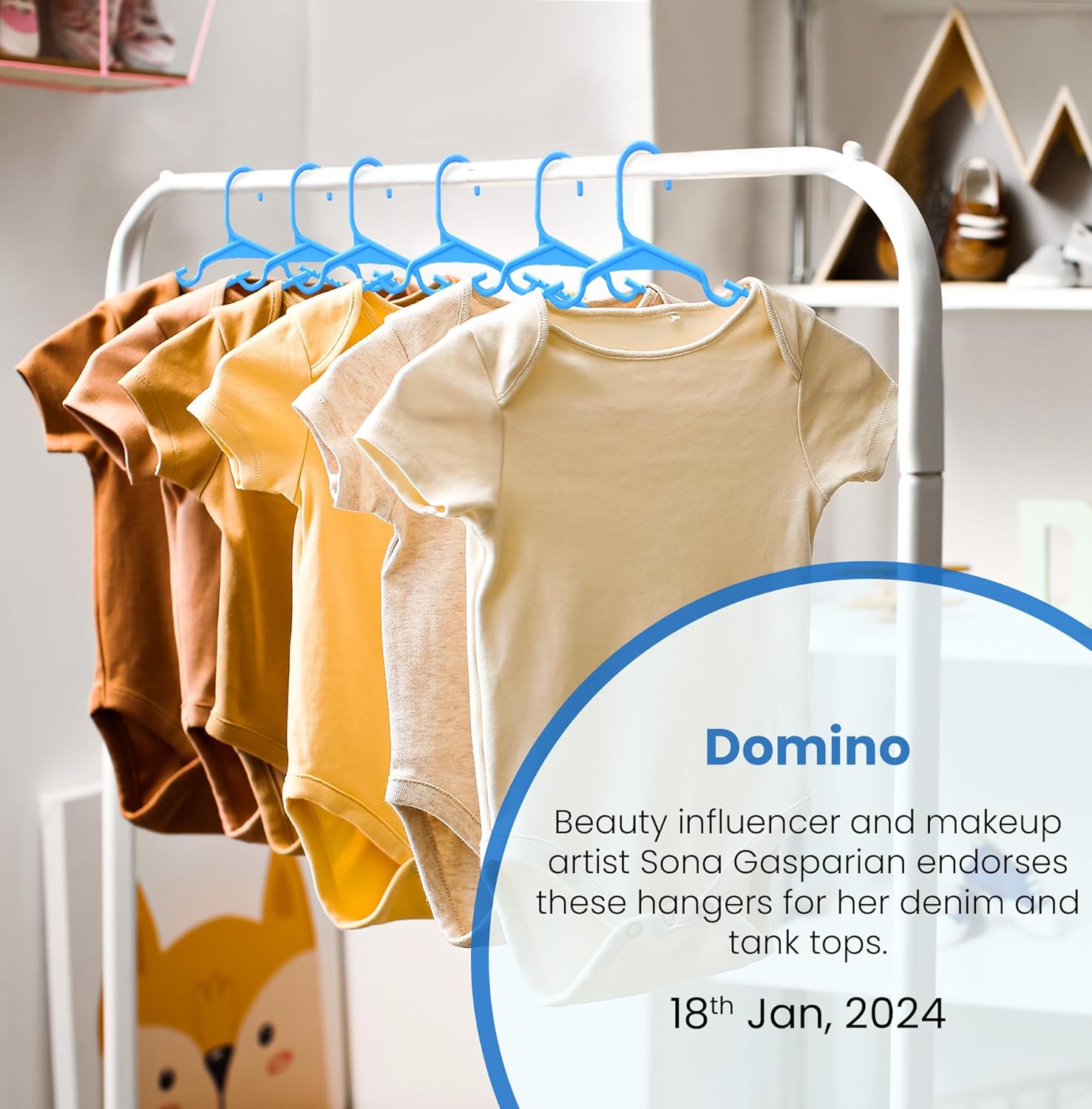 Detalle 1 de Utopia Home: 40 cintres en plastique bleu pour vêtements d'enfants