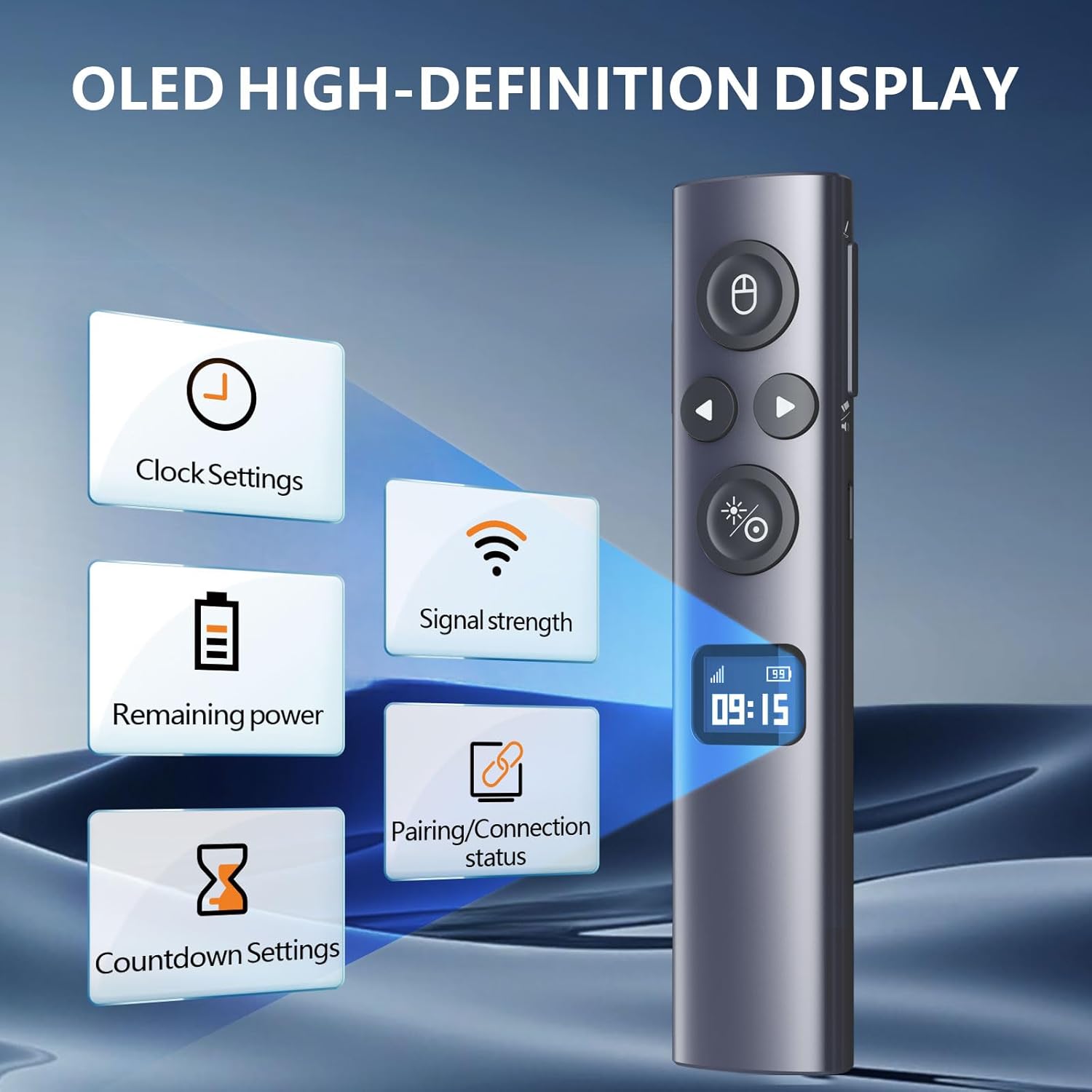 Thumbnail 2 de Norwii N95s BLE Presentation Clicker with Digital Pointer (Green Light USB-AC)