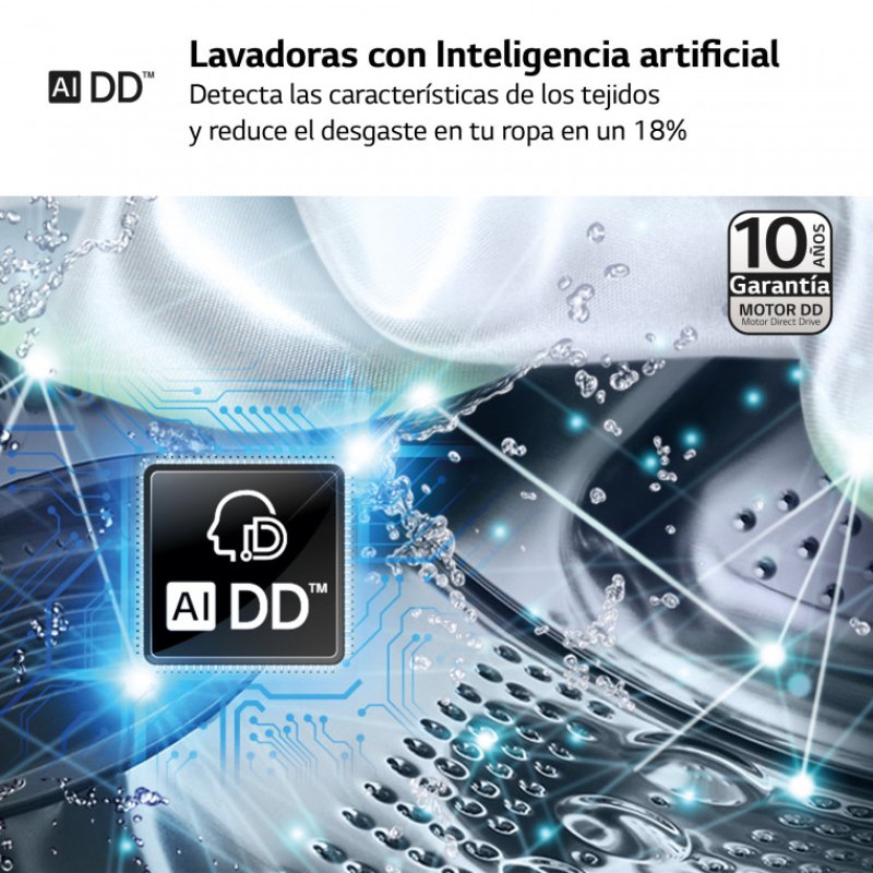 Detalle 1 de LG Serie 600 F4WR6011A0W Lavadora 11kg Carga Frontal