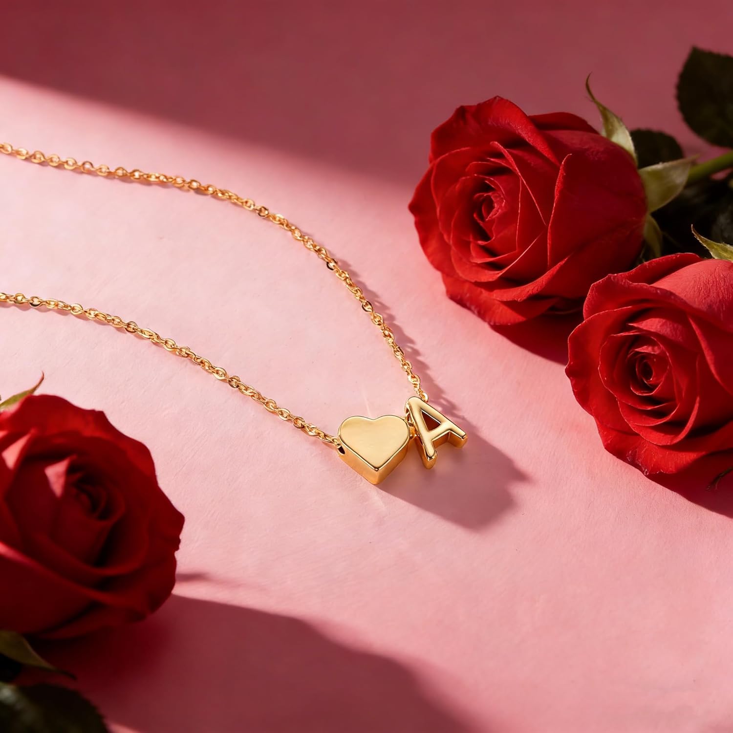 Thumbnail 5 de TINGN Muttertagsgeschenke – Gold Herz Kette mit Buchstaben (A–Z), 14K vergoldet, 16 Zoll + 2,5 Zoll Erweiterung