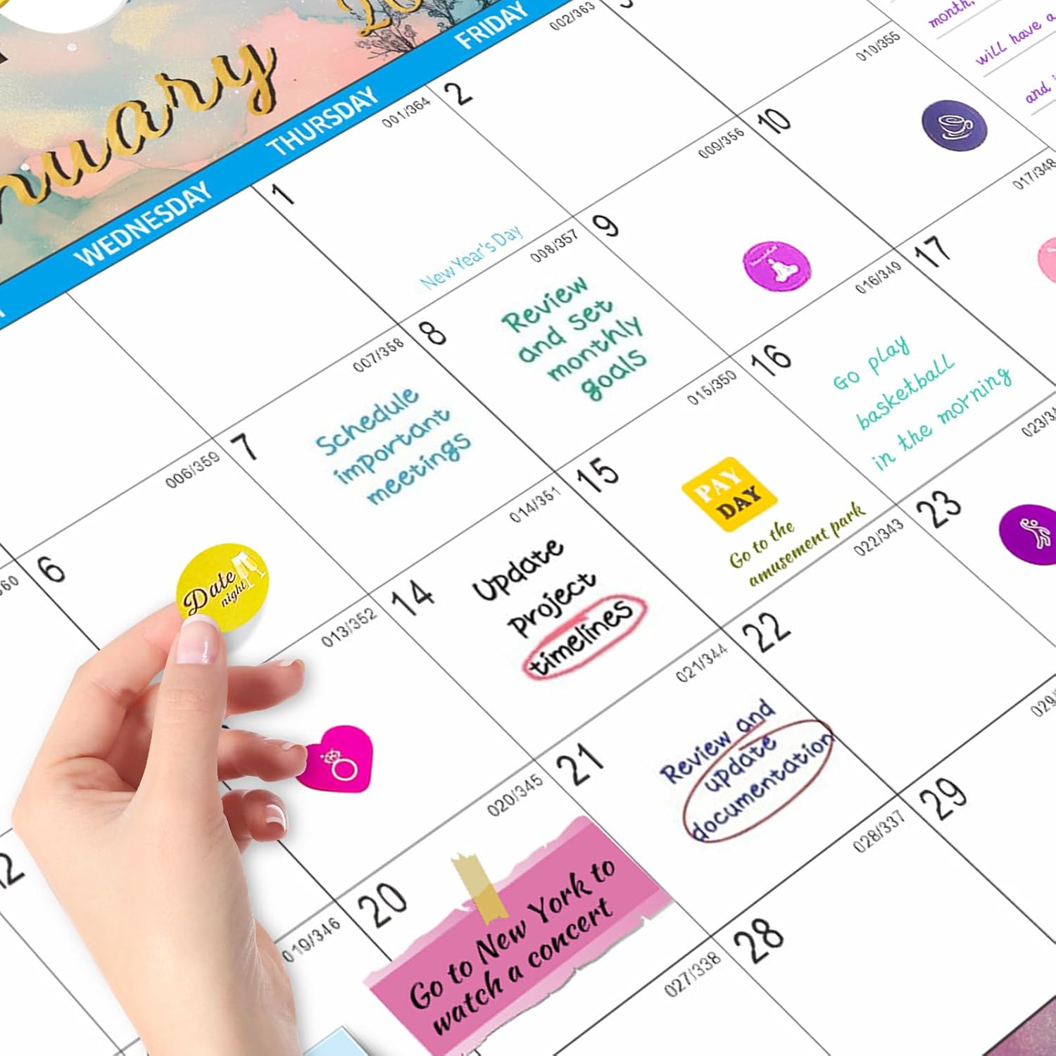 Thumbnail 6 de Gannyfer 2026 Wall Calendar 18‑Month Planner 📅