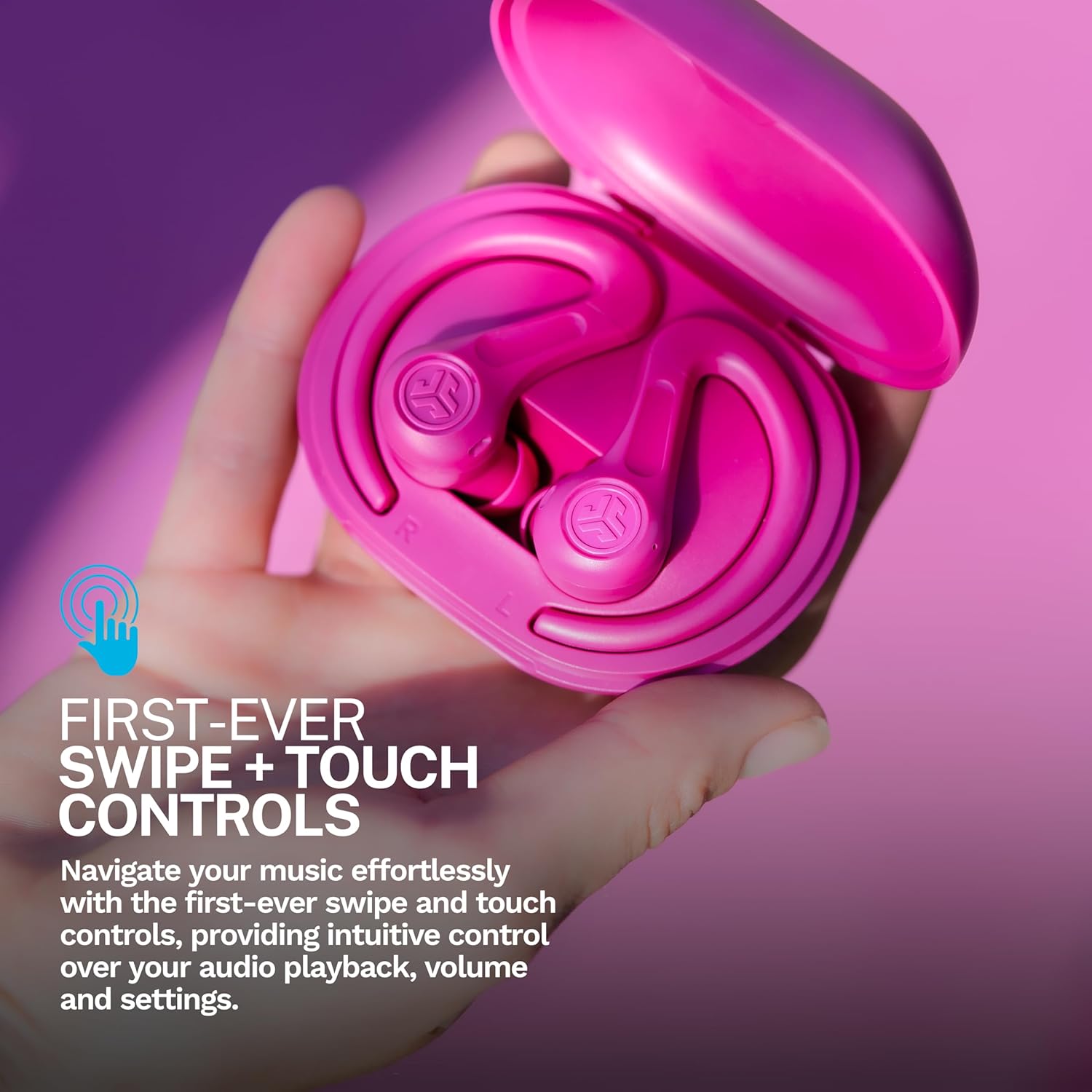 Thumbnail 1 de JLab JBuds Sport ANC 4 auricolari sportivi in-ear Bluetooth con ANC ibrida, fino a 60h e custodia USB‑C (rosa)