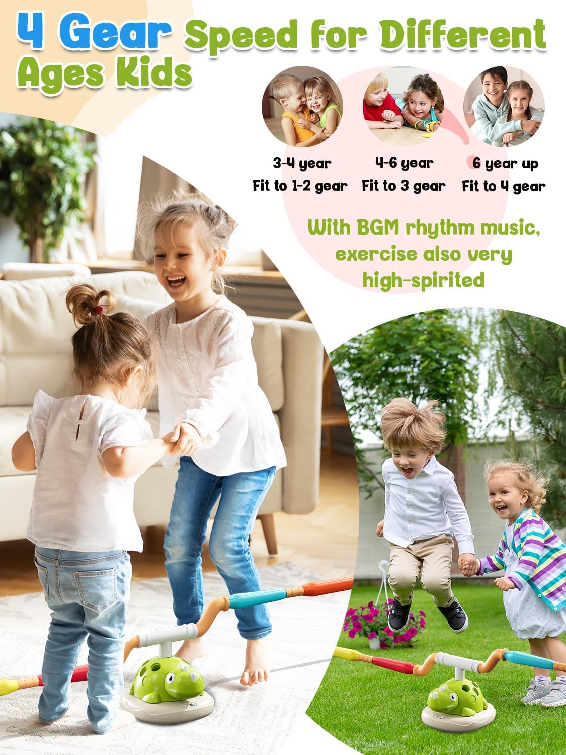 Thumbnail 3 de Kssvzz 3 in 1 Kids Toys dinosaur musical jump, rocket launcher & ring toss game (ages 3-12)