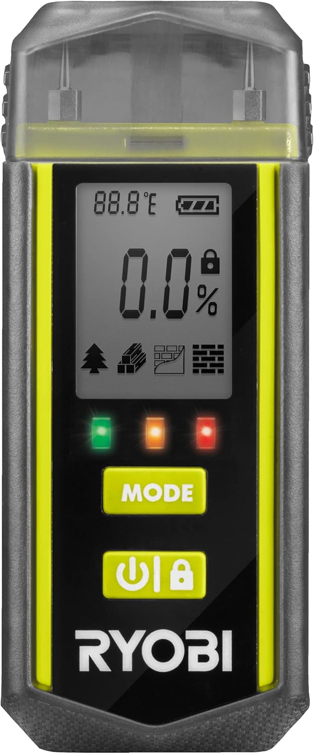 Detalle de Ryobi RBPINMM1 misuratore di umidità 18V ONE+ (batteria non inclusa) con LED e display LCD