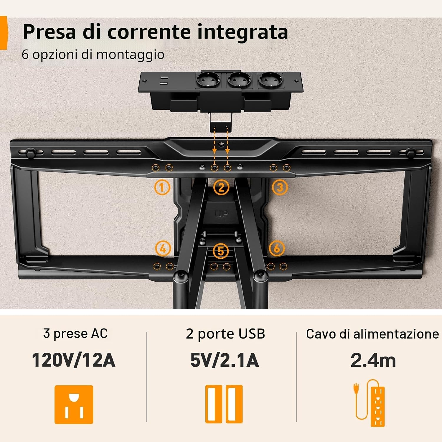Thumbnail 3 de Perlegear PGLF11: Supporto TV a parete full motion per schermi da 42" a 90