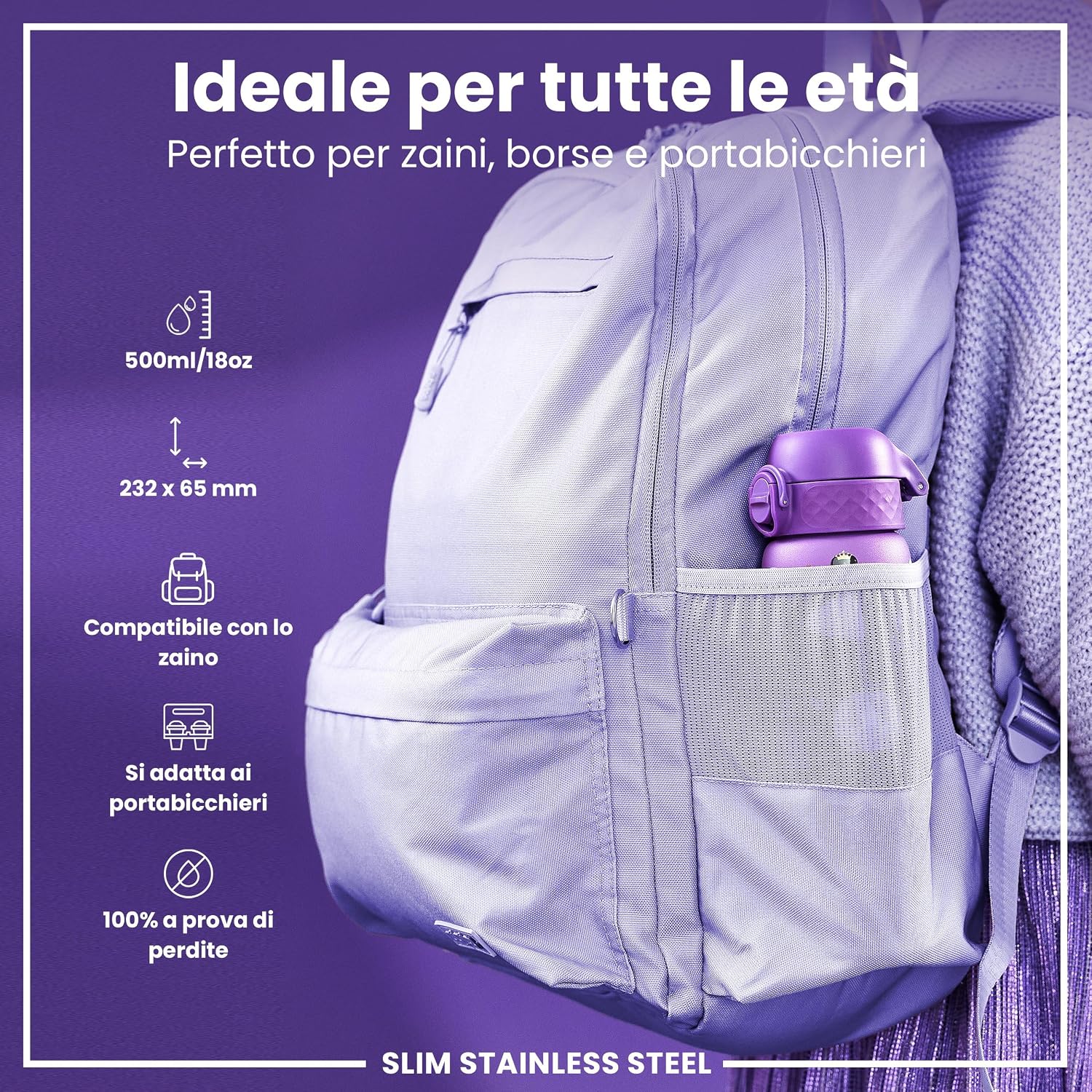 Detalle 2 de ion8 Borraccia Inox Leggero 600ml 🥤