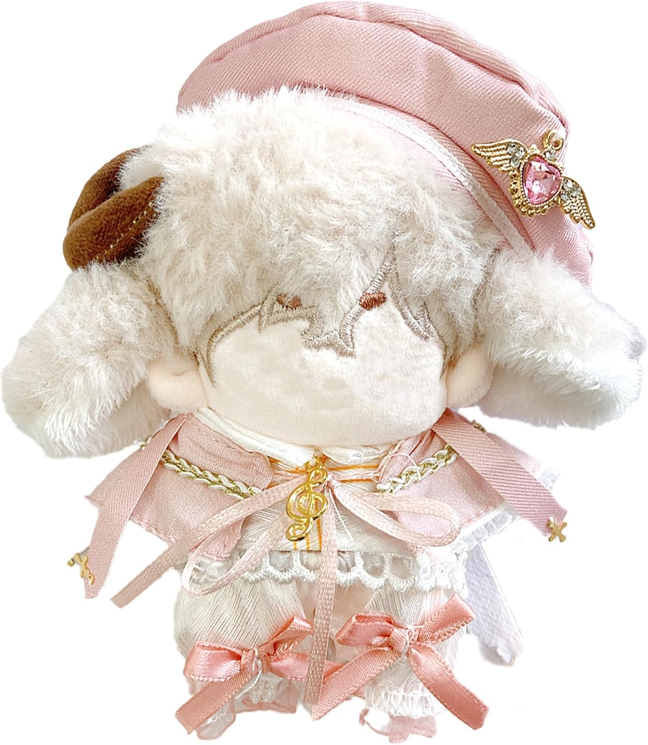 Detalle de ピンクのぬい服 4点セット ベレー帽・ケープ・シャツ・パンツ 約10〜15cm用